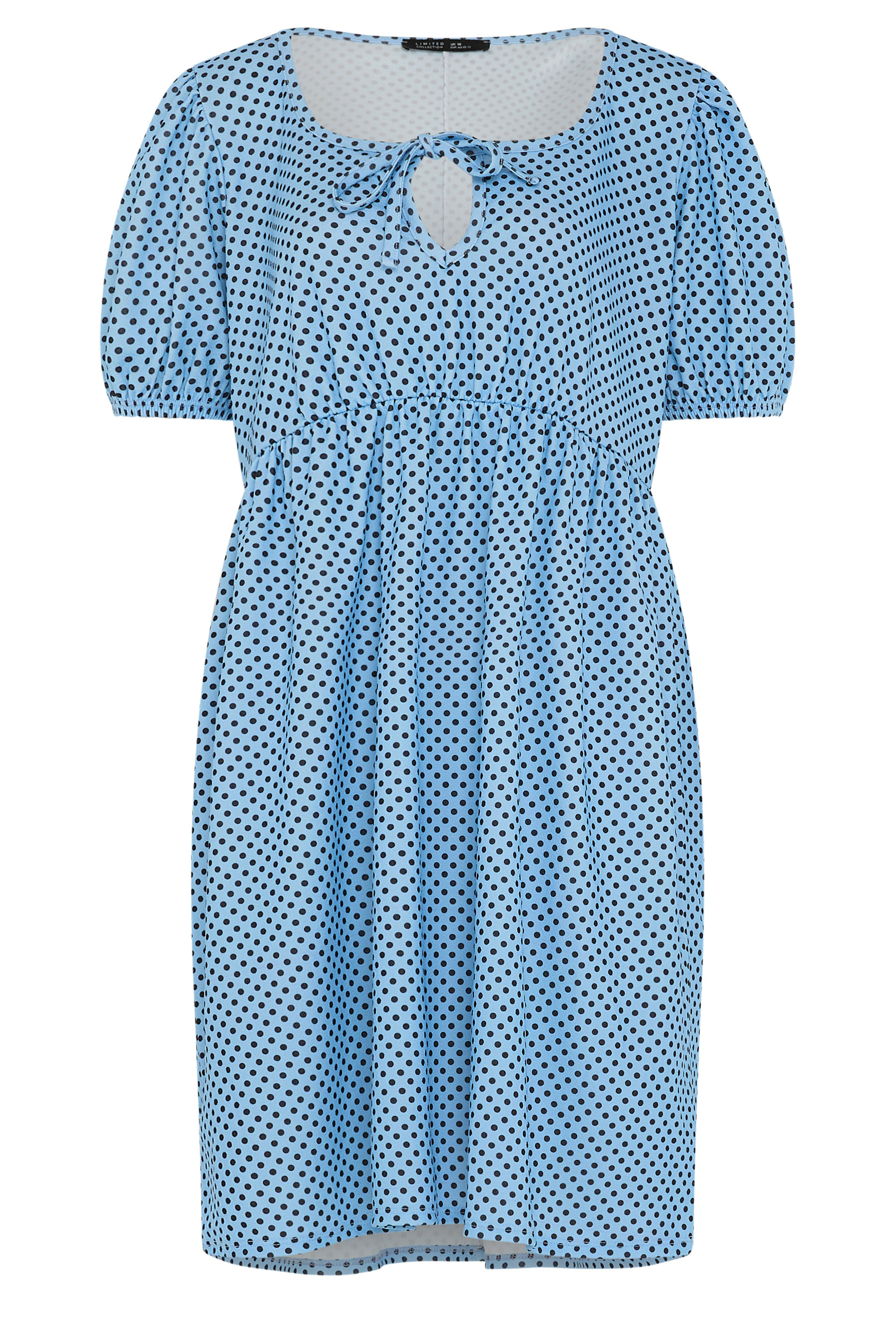 LIMITED COLLECTION Plus Size Blue Polka Dot Mini Dress | Yours Clothing 5