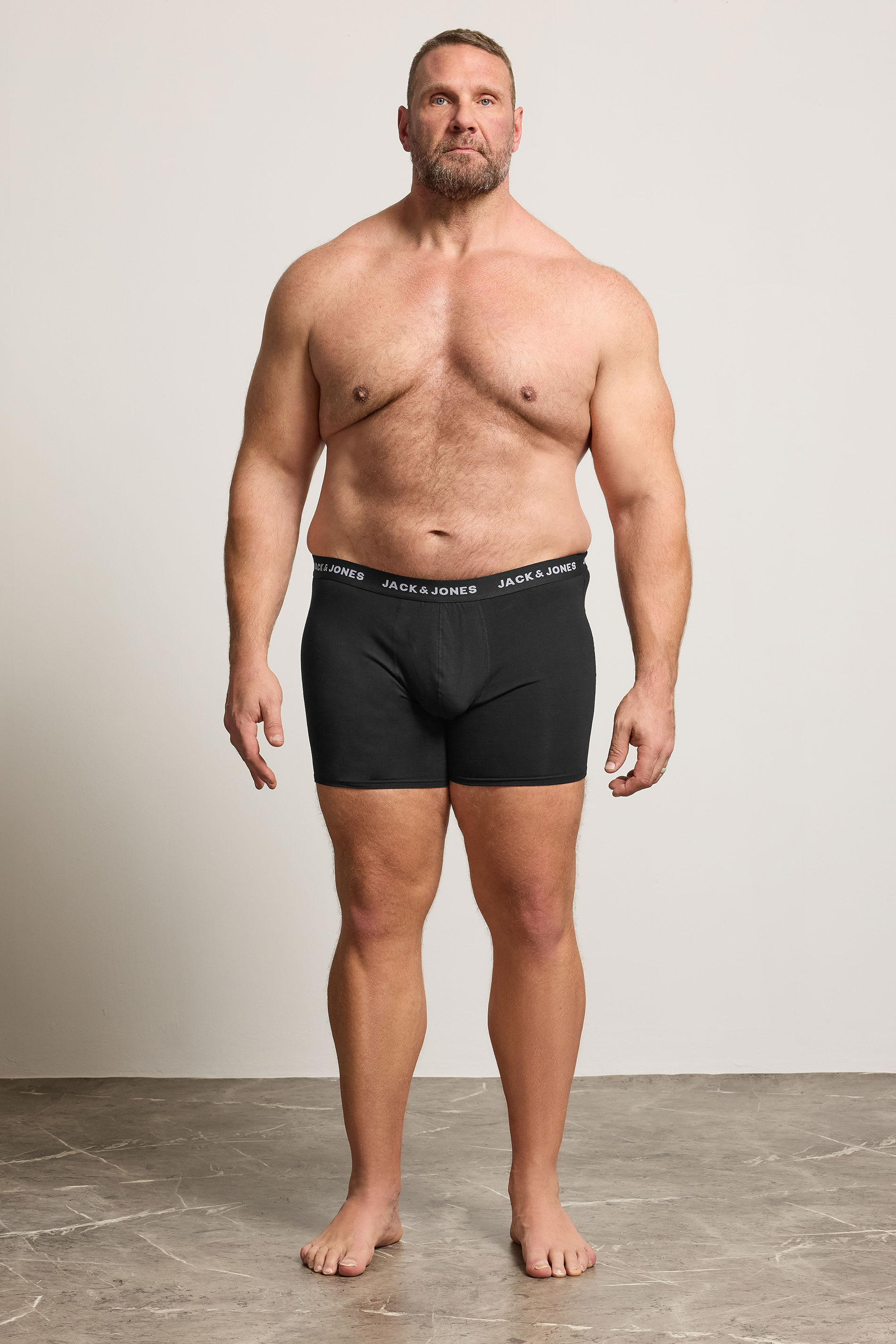 JACK & JONES Big & Tall 7 PACK Black Branded Boxers | BadRhino  4