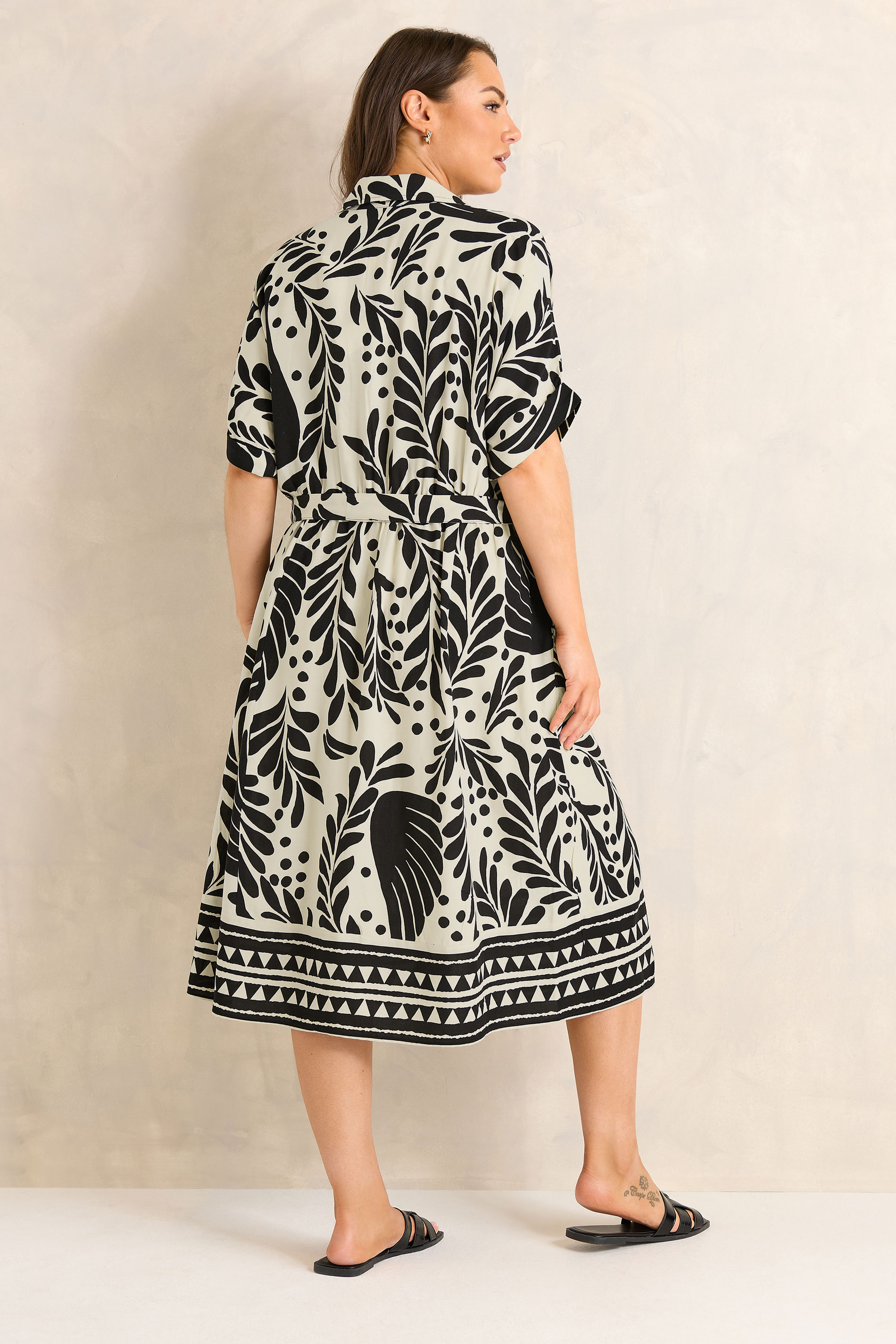 EVANS Plus Size Black Abstract Shirt Dress | Evans 4