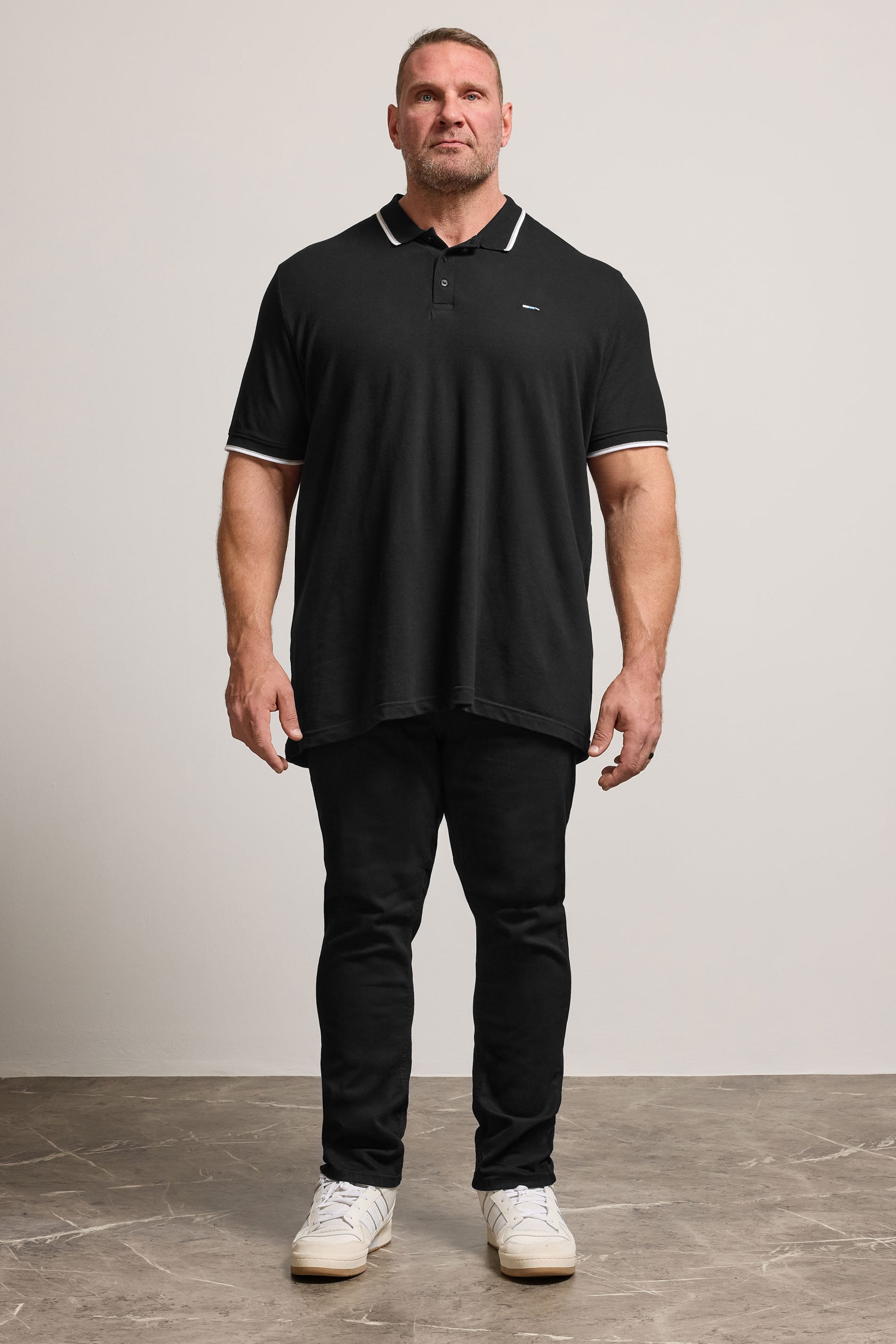 BadRhino Big & Tall Black Tapered Fit Stretch Jeans | BadRhino 1