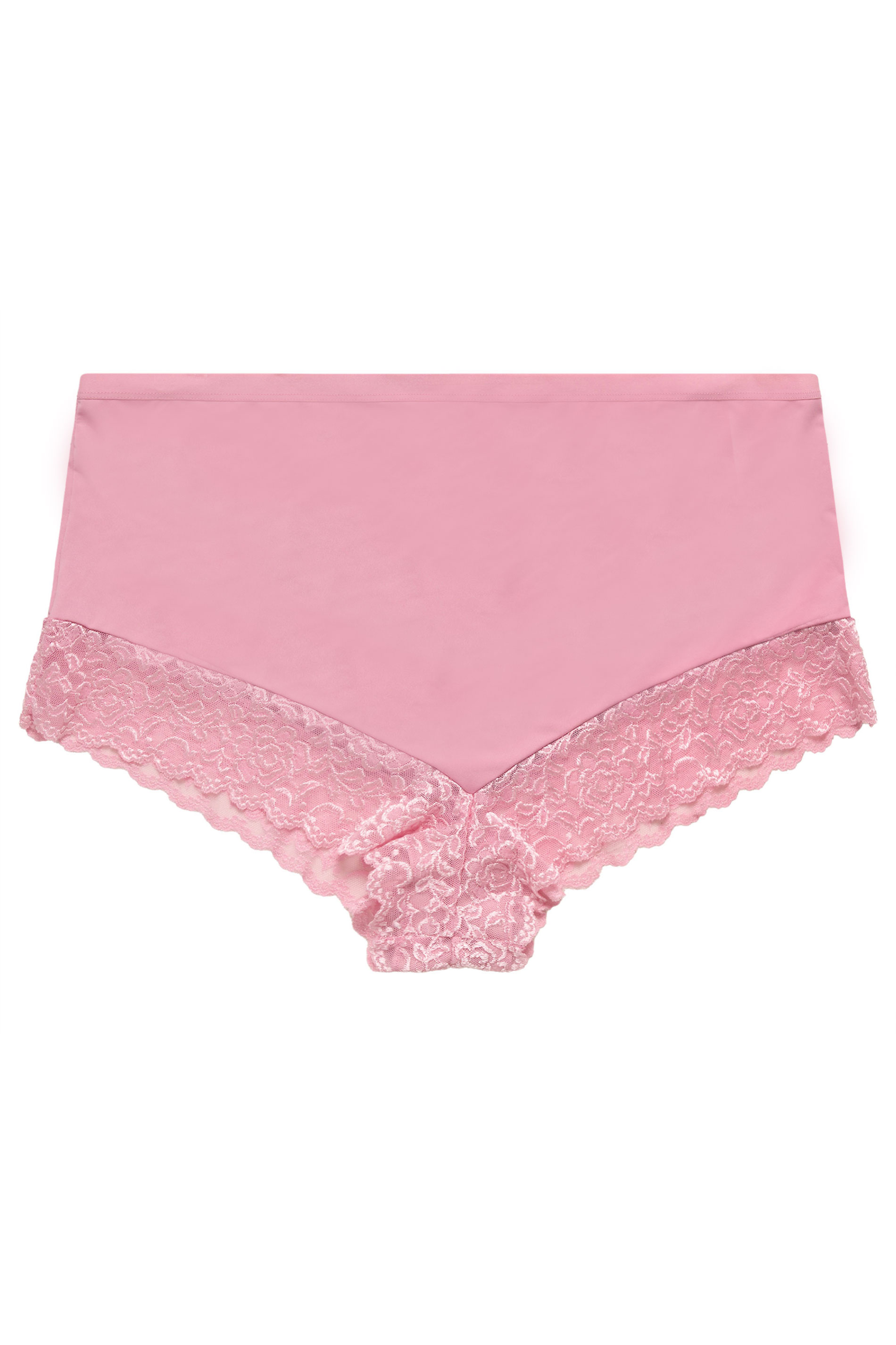 YOURSET 3 PACK Plus Size Pink Lace Trim Full Briefs | Yours Clothing 8