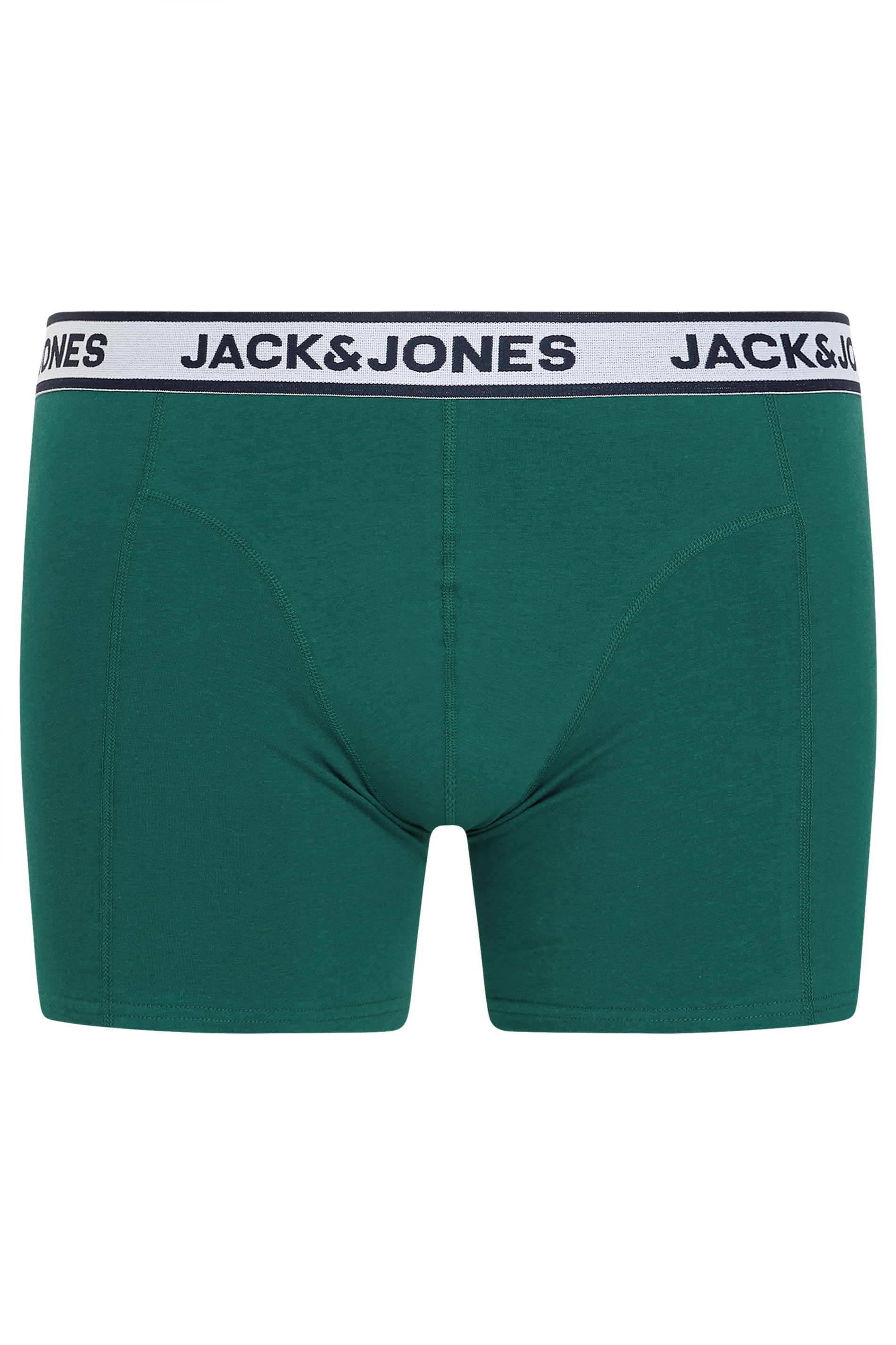 JACK & JONES Big & Tall 5 PACK Black & Green Boxers | BadRhino 5