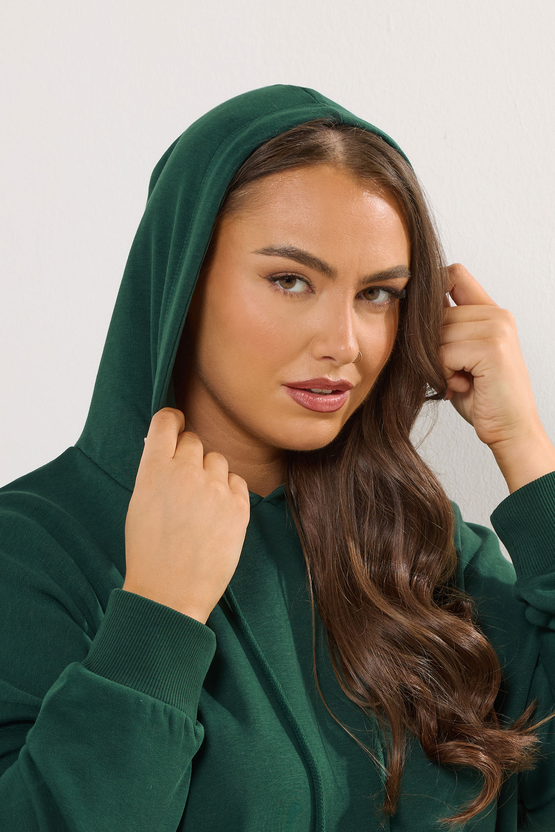 YOURS Plus Size Green Pocket Front Hoodie | Yours Clothing 4