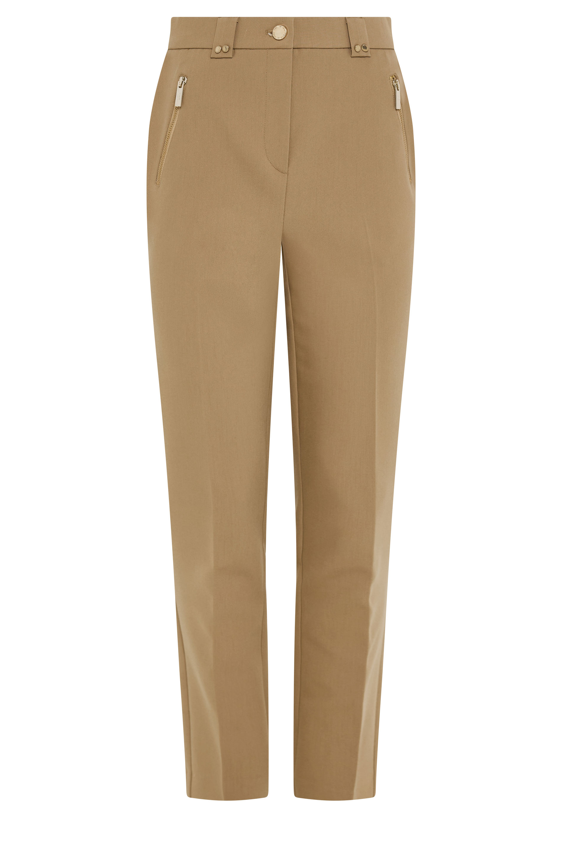 STAR Natural Brown Tailored Straight Leg Trousers | StarByJM 3
