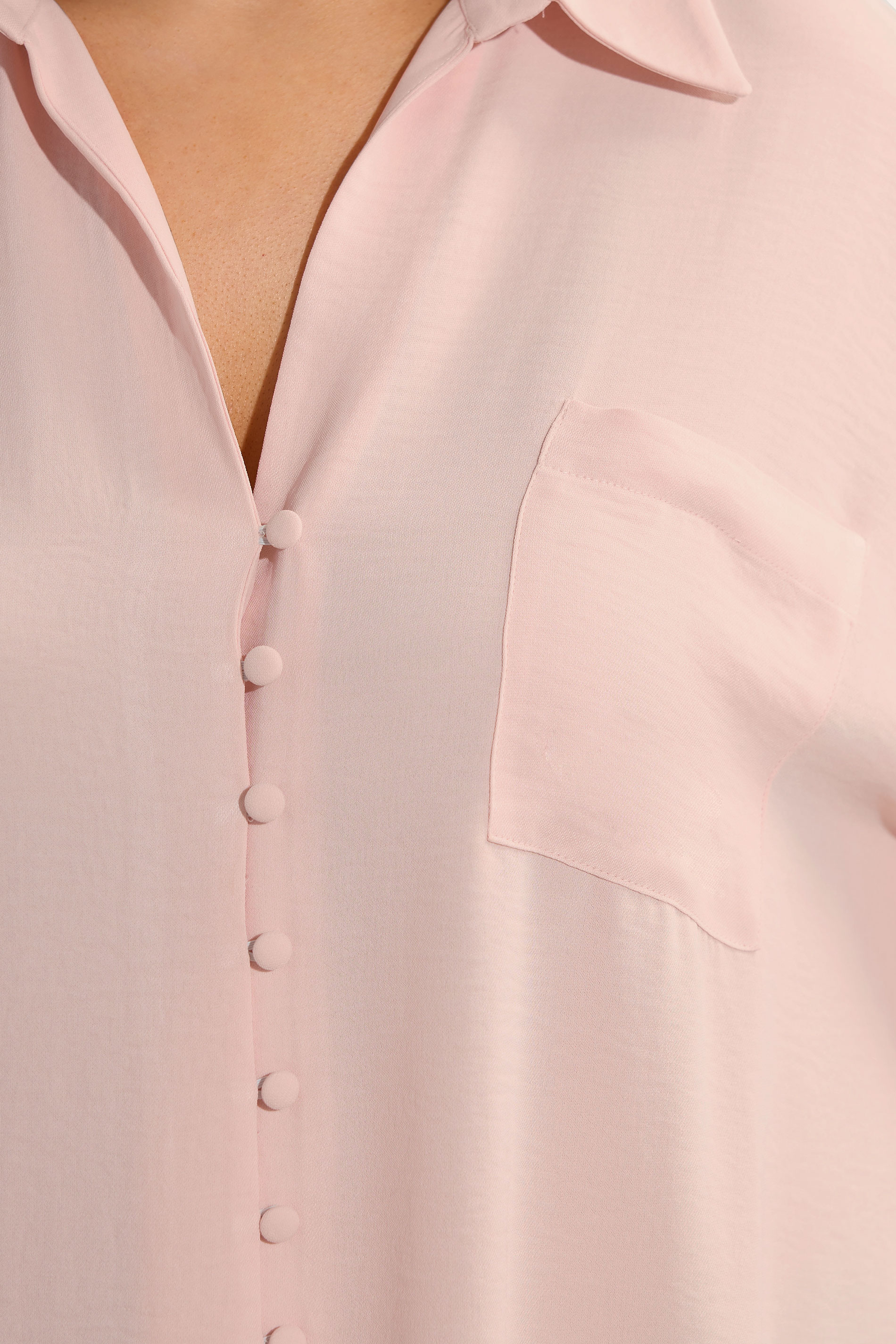 EVANS Plus Size Light Pink Dipped Hem Oversized Shirt | Evans 4