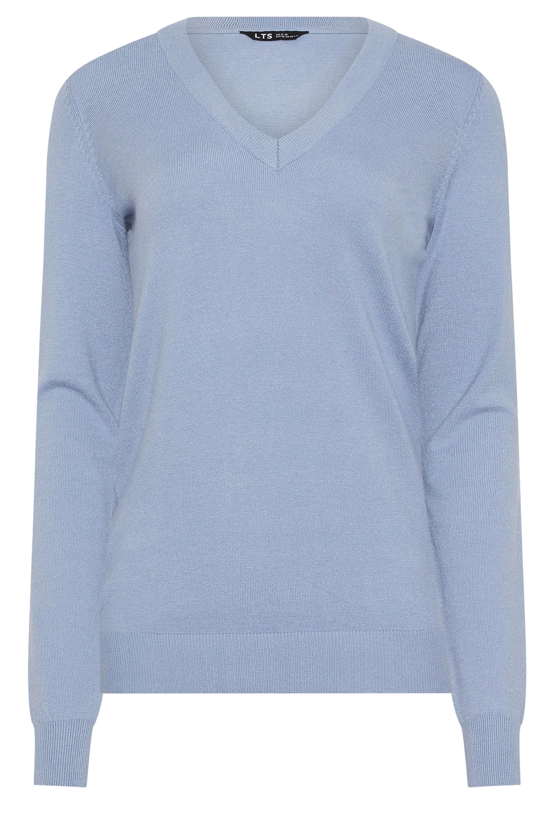 LTS Tall Pale Blue Knit V-Neck Jumper | Long Tall Sally 5