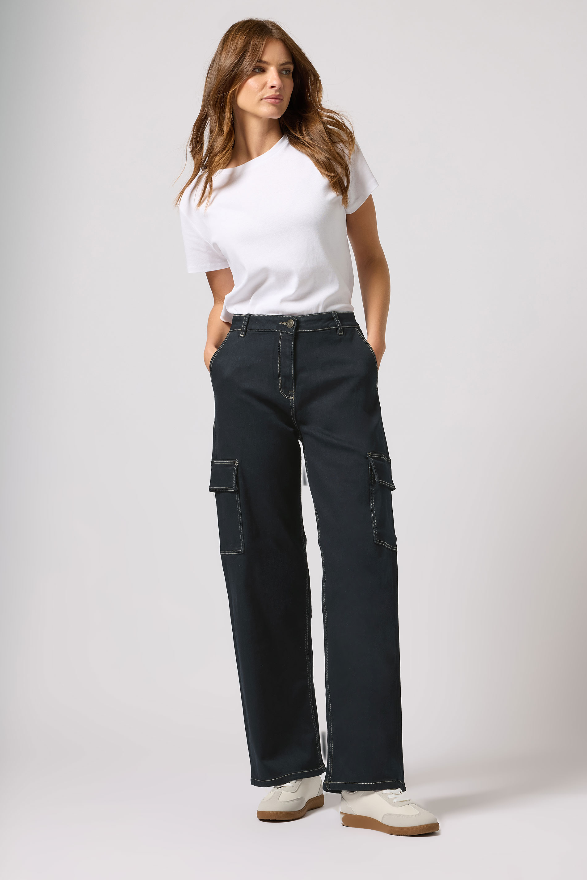 M&Co Indigo Blue Wide Leg Cargo Jeans | M&Co 3
