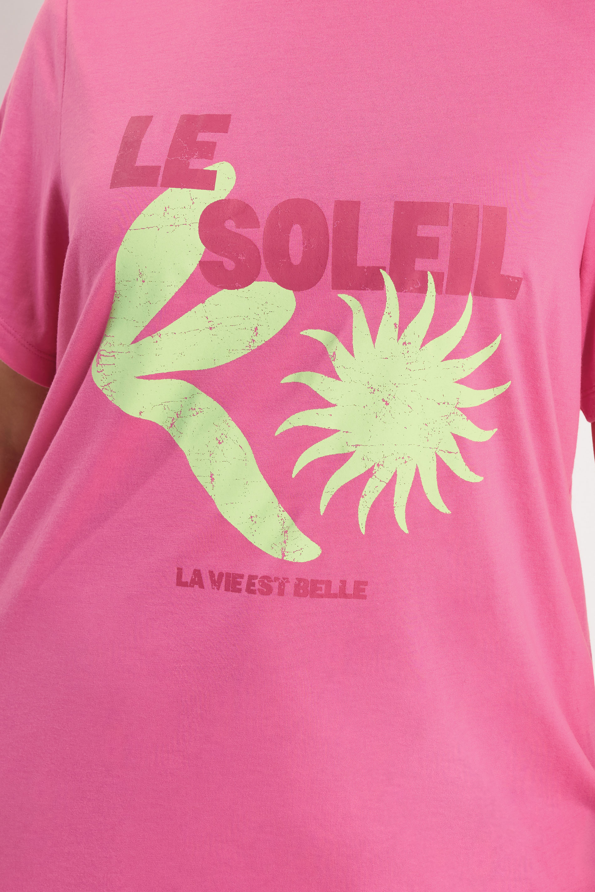 YOURS Plus Size Pink 'Le Soleil' Graphic Print T-Shirt | Yours Clothing  4