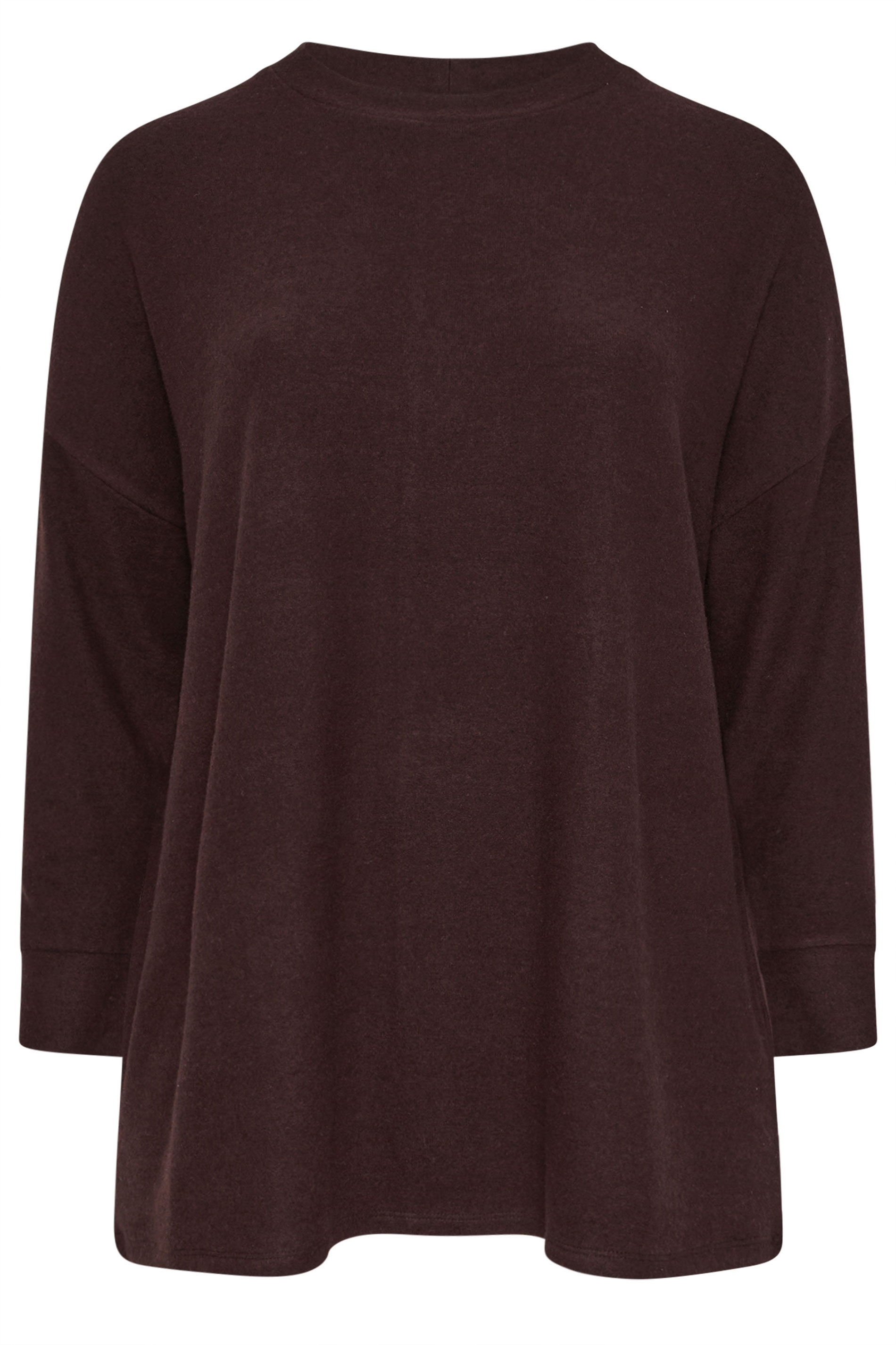 YOURS Plus Size Chocolate Brown Soft Touch Jumper | Yours Clothing 5