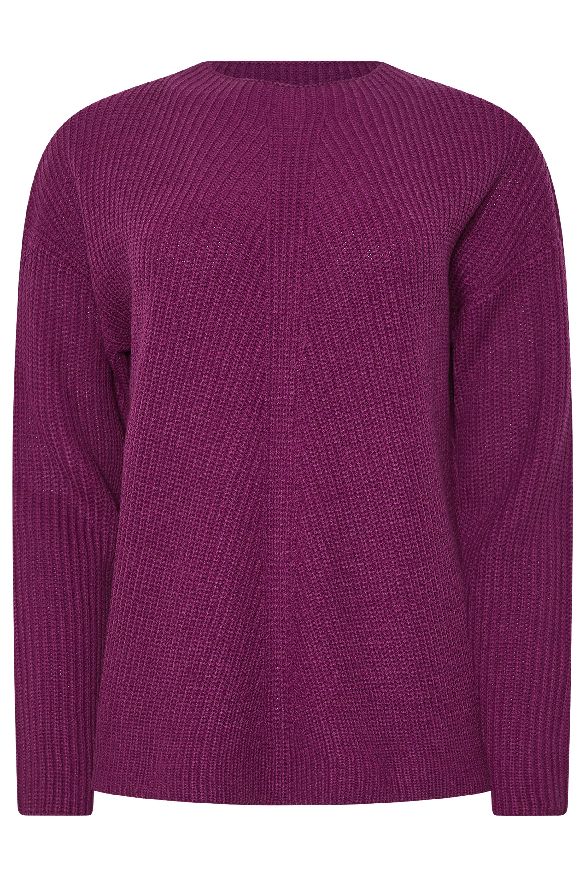 M&Co Berry Purple Funnel Neck Knitted Jumper | M&Co 5