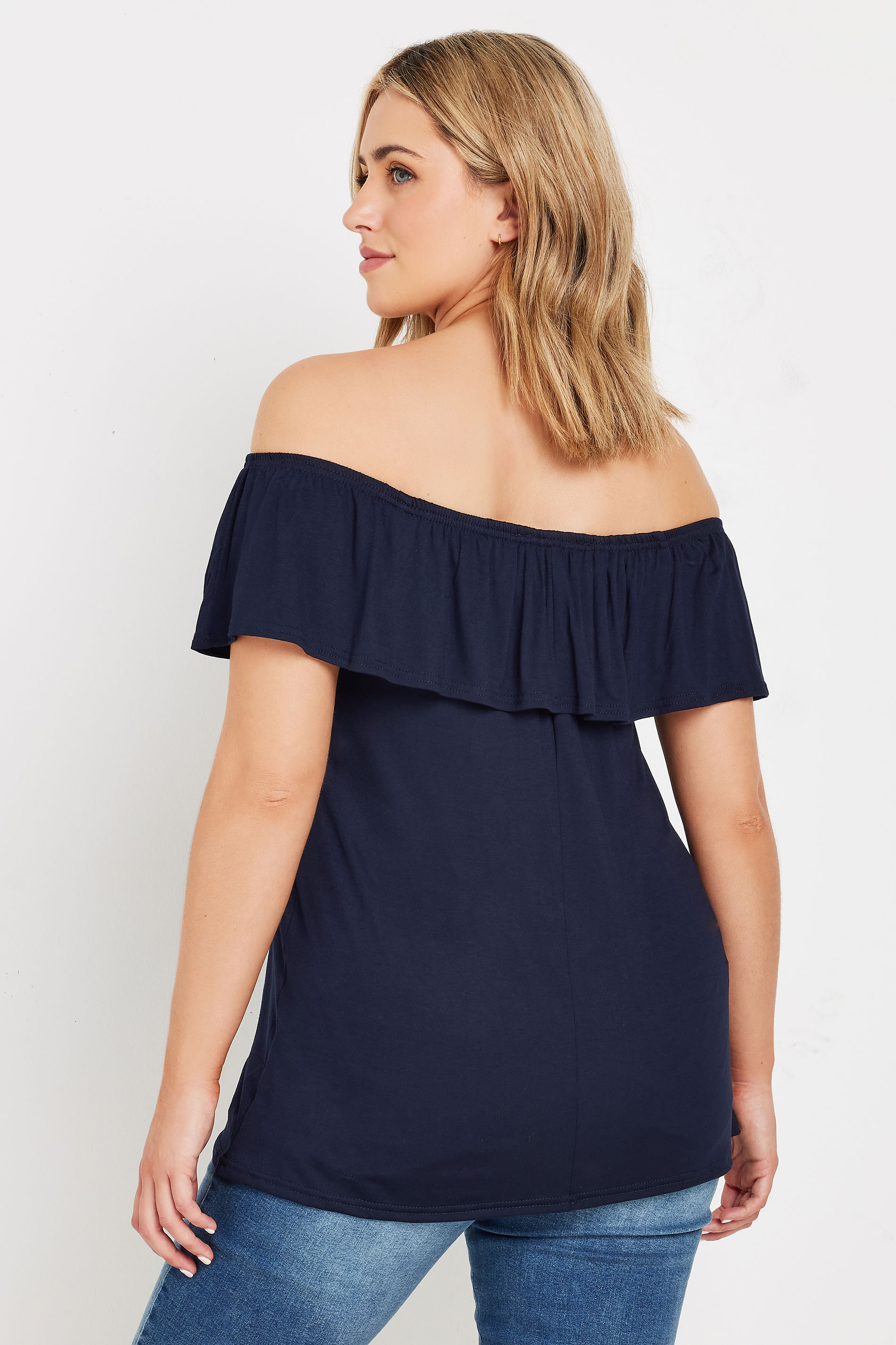 M&Co Navy Blue Bardot Top | M&Co 4
