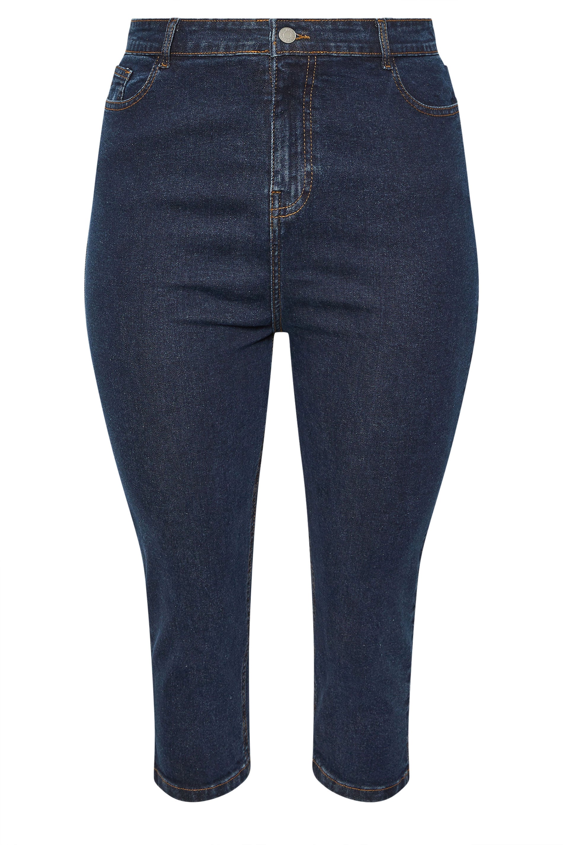 YOURS Plus Size Indigo Blue Capri AVA Jeans | Yours Clothing 5