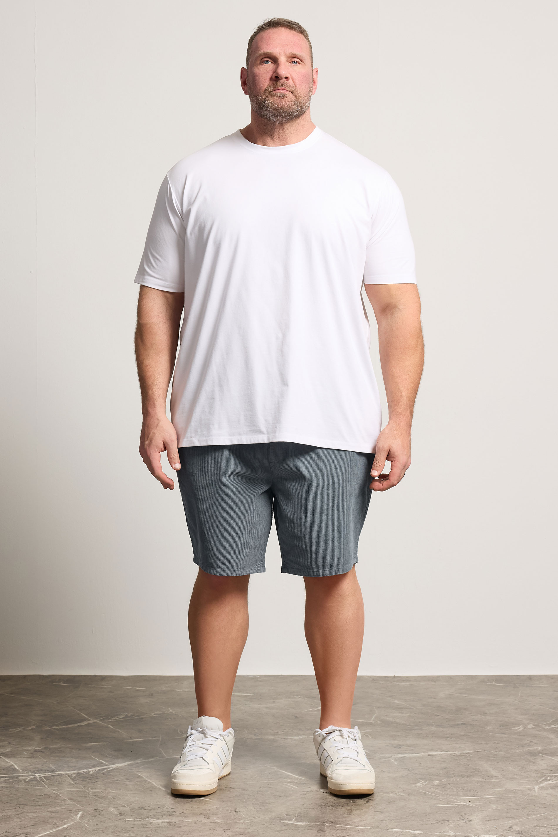 BadRhino Big & Tall Blue Elasticated Waist Corduroy Shorts | BadRhino 4