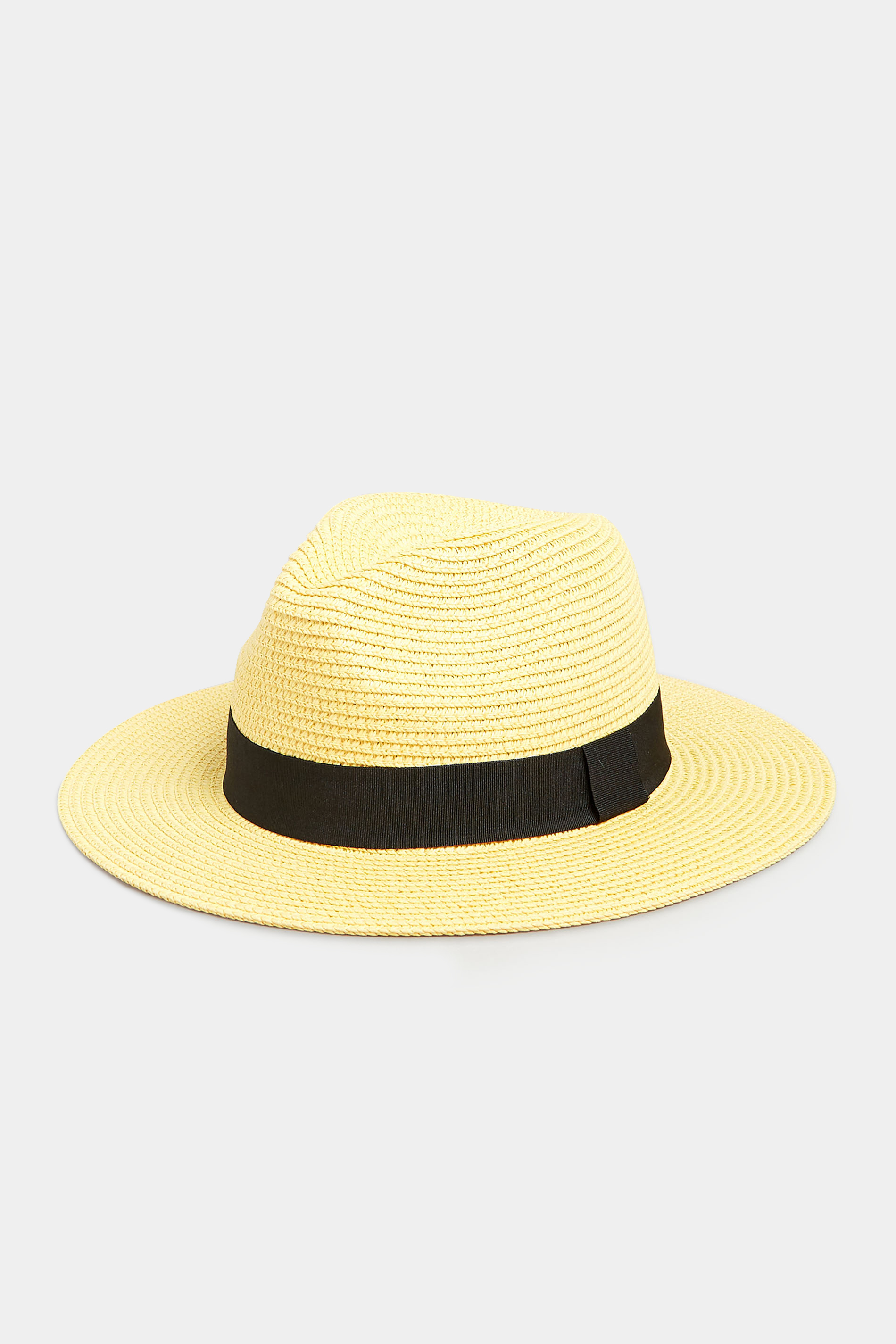 Yellow Straw Fedora Hat | Yours Clothing  2