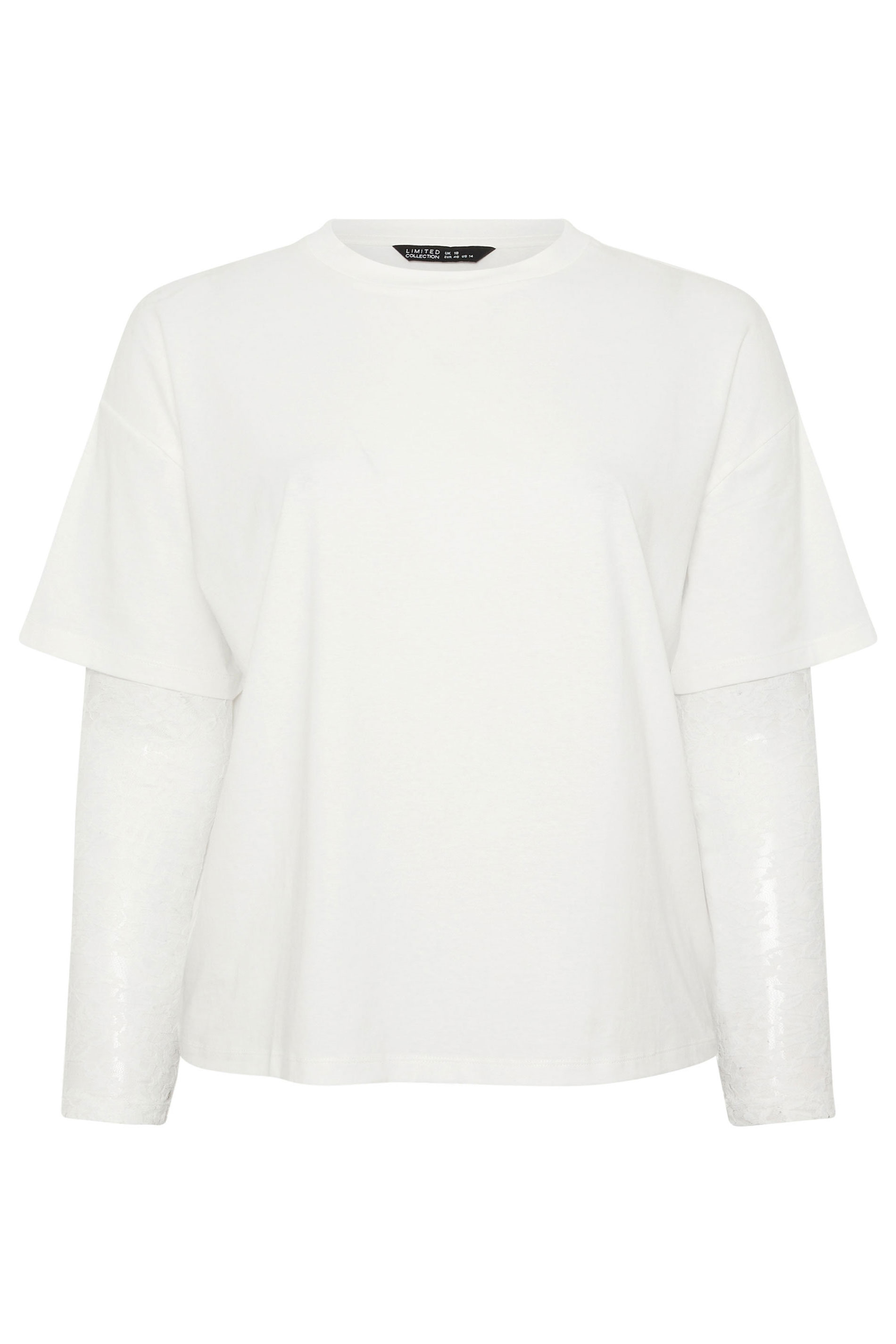 LIMITED COLLECTION Plus Size White Lace Long Sleeve T-Shirt  | Yours Clothing 5