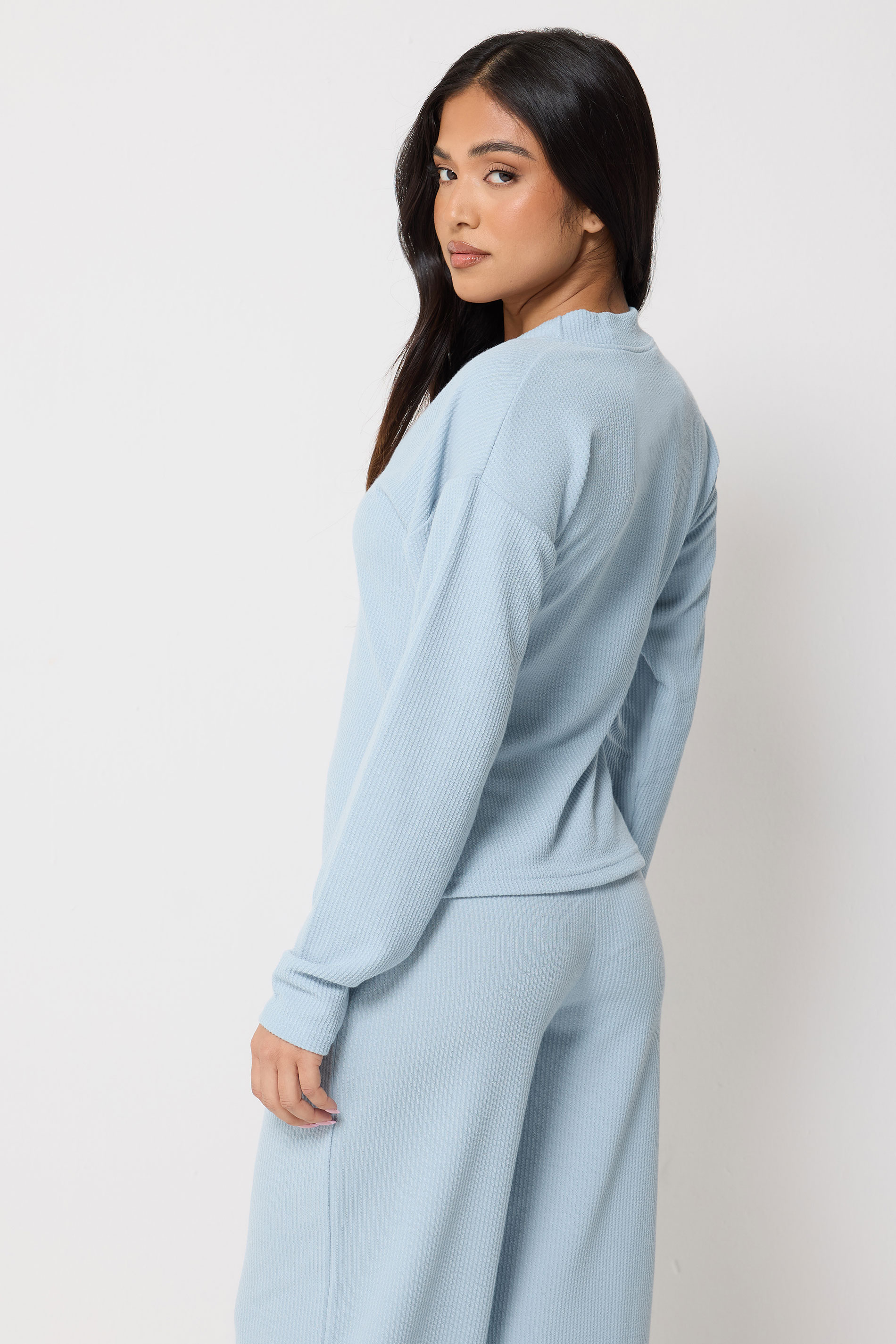 PixieGirl Petite Women's Light Blue Ribbed Soft Touch Cardigan | PixieGirl 2
