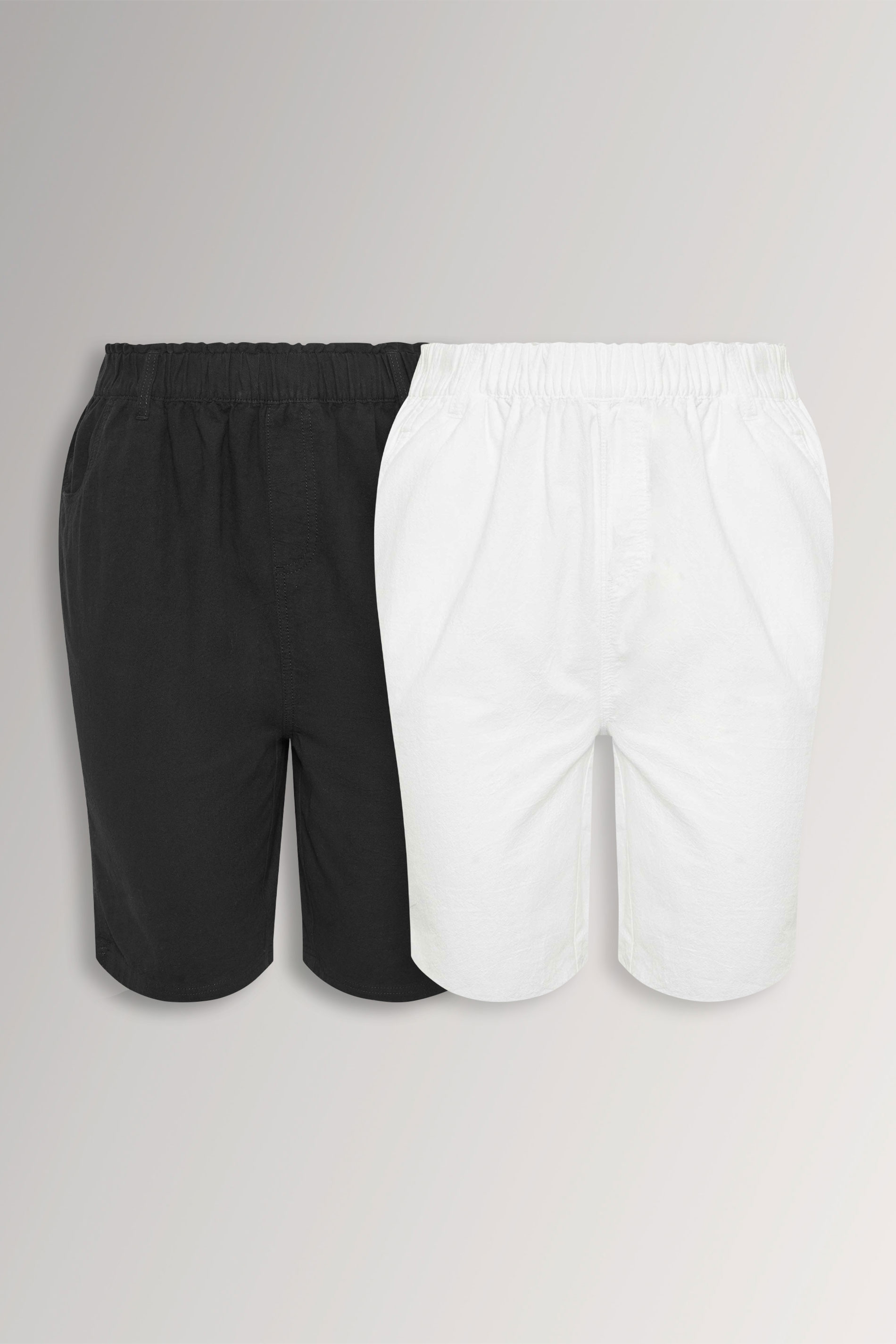 YOURSET 2 PACK Plus Size Black & White Cool Cotton Shorts | Yours Clothing 3