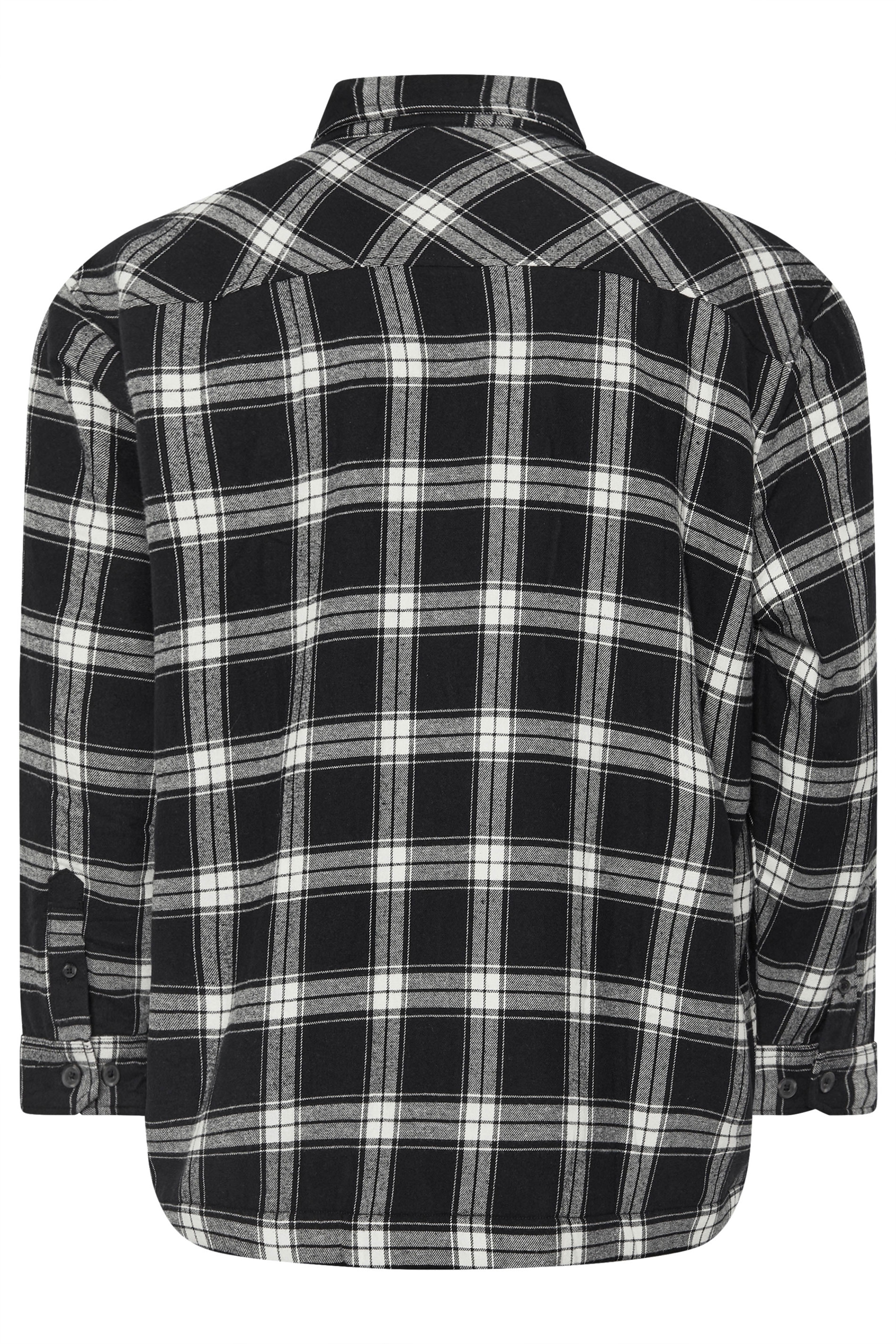 BadRhino Big & Tall Black Checked Borg Shacket | BadRhino 7
