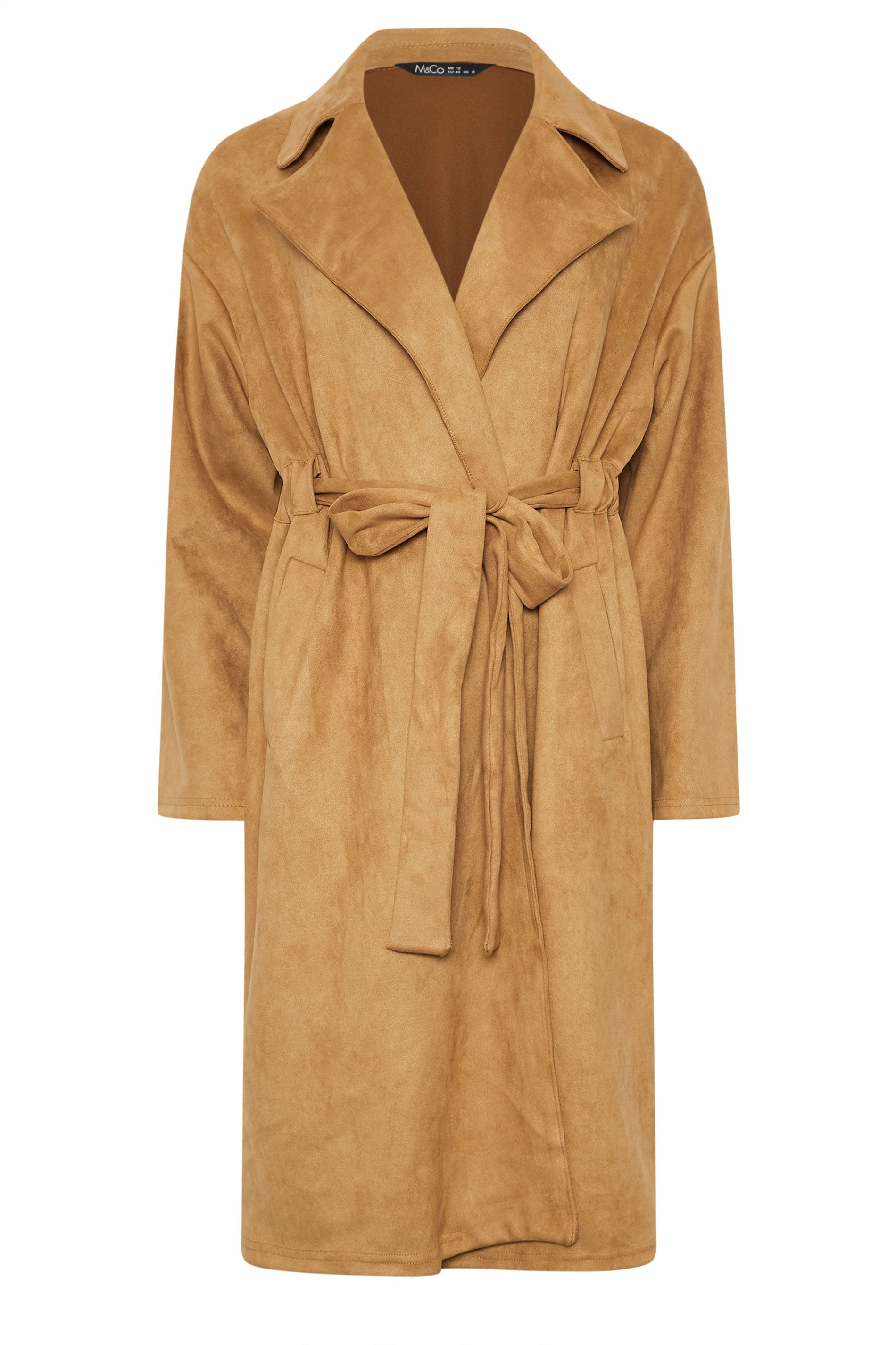 M&Co Brown Faux Suede Wrap Formal Coat | M&Co 5