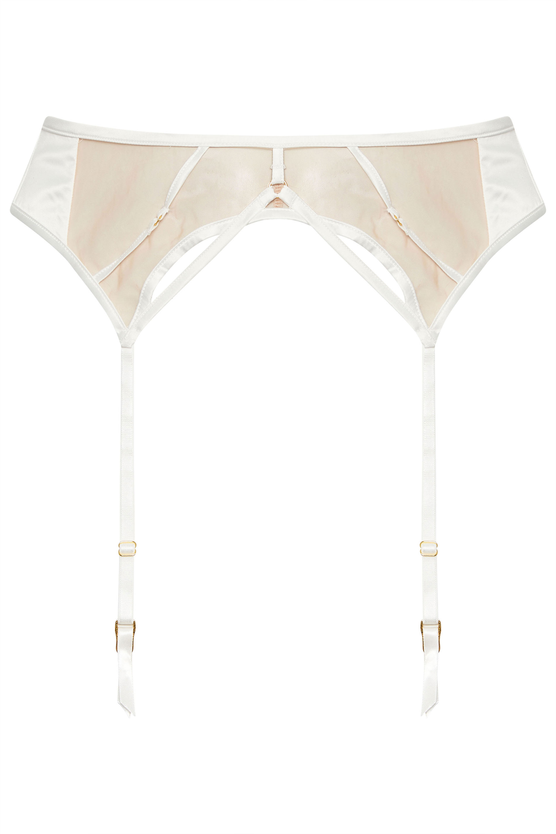 PLAYFUL PROMISES White Ramona Suspender Belt | Yours Clothing 4