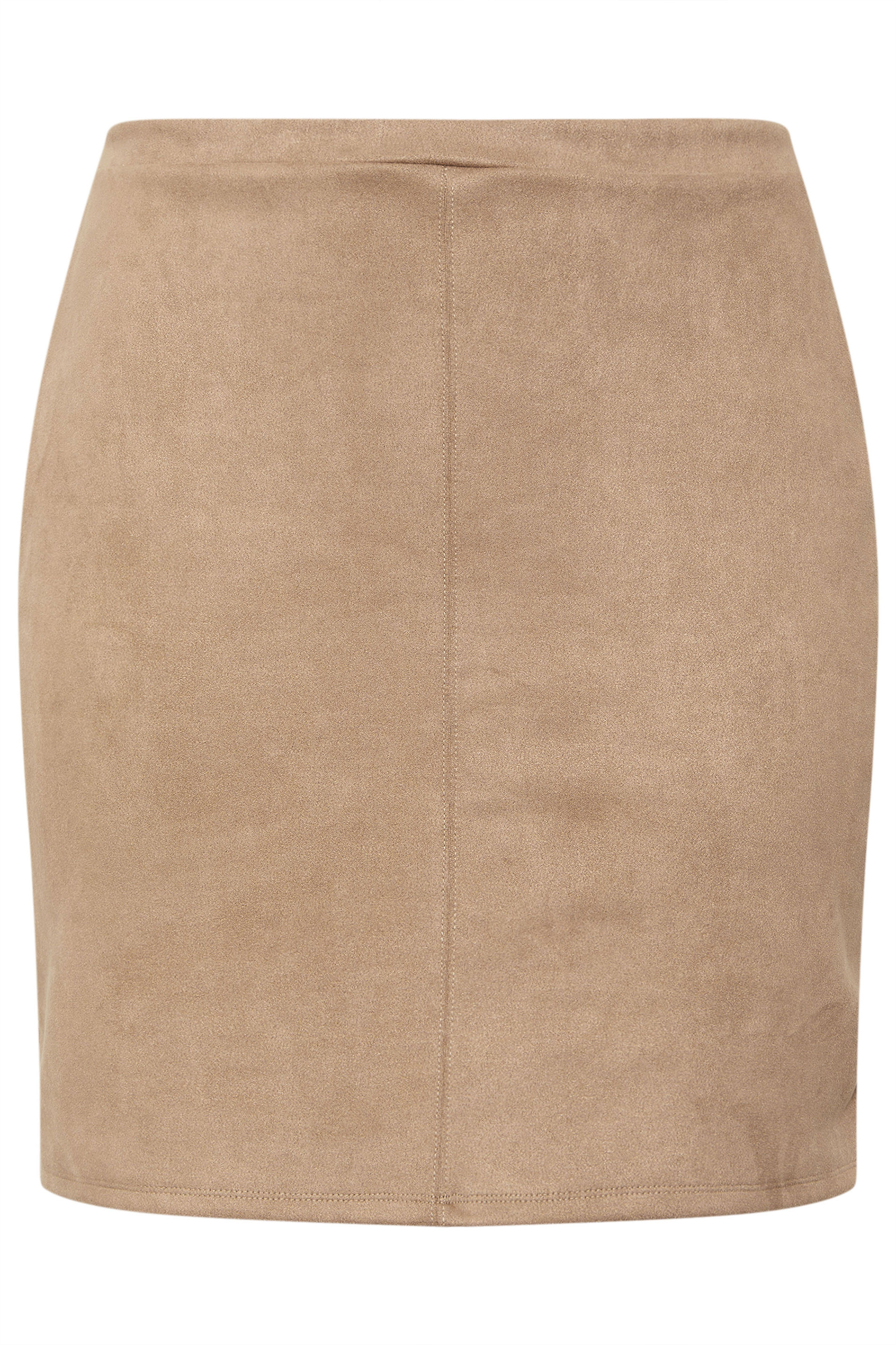 LIMITED COLLECTION Plus Size Beige Brown Faux Suede Mini Skirt | Yours Clothing 5
