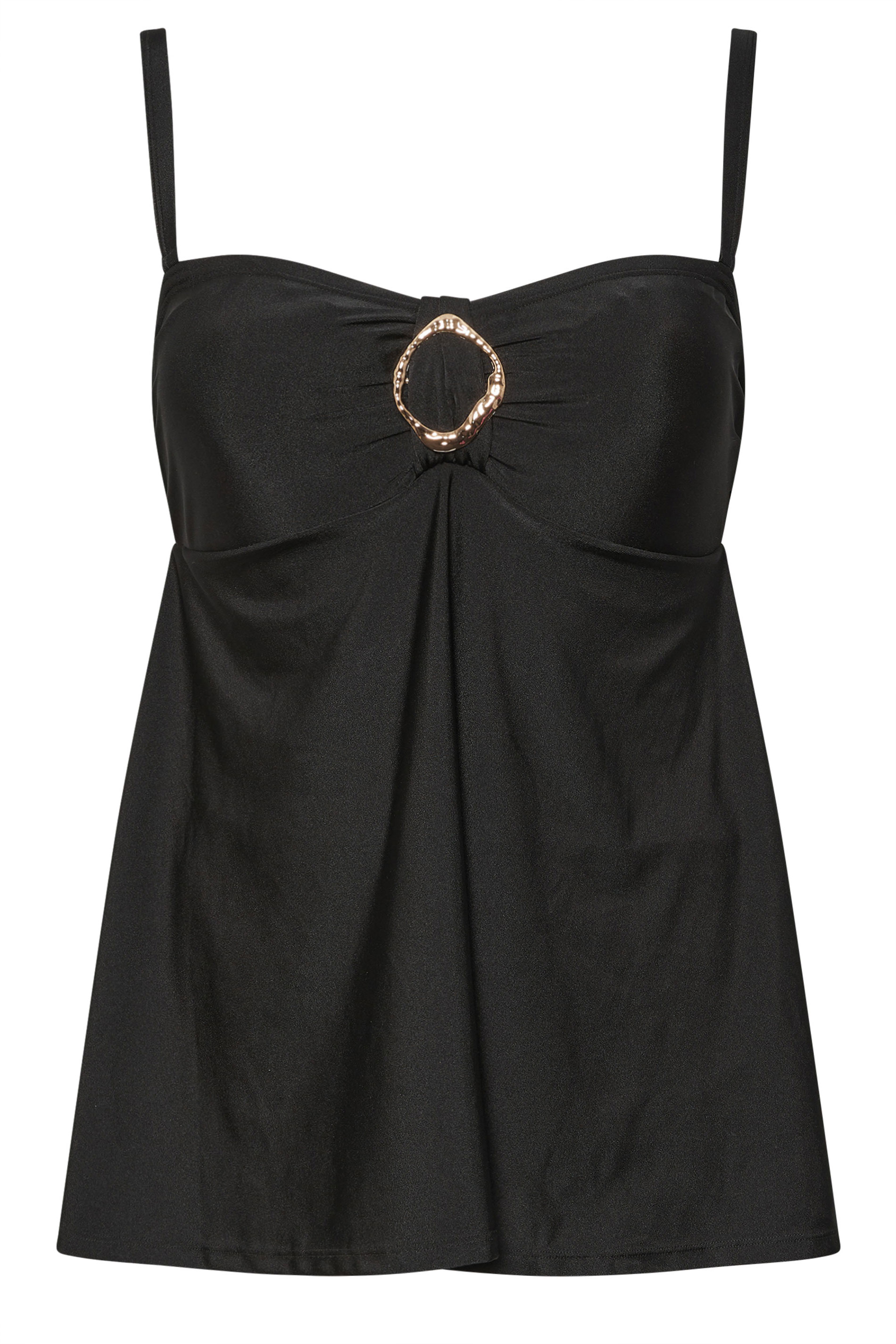 YOURS Plus Size Black Ring Detail Swim Dress | Yours Clothing 9
