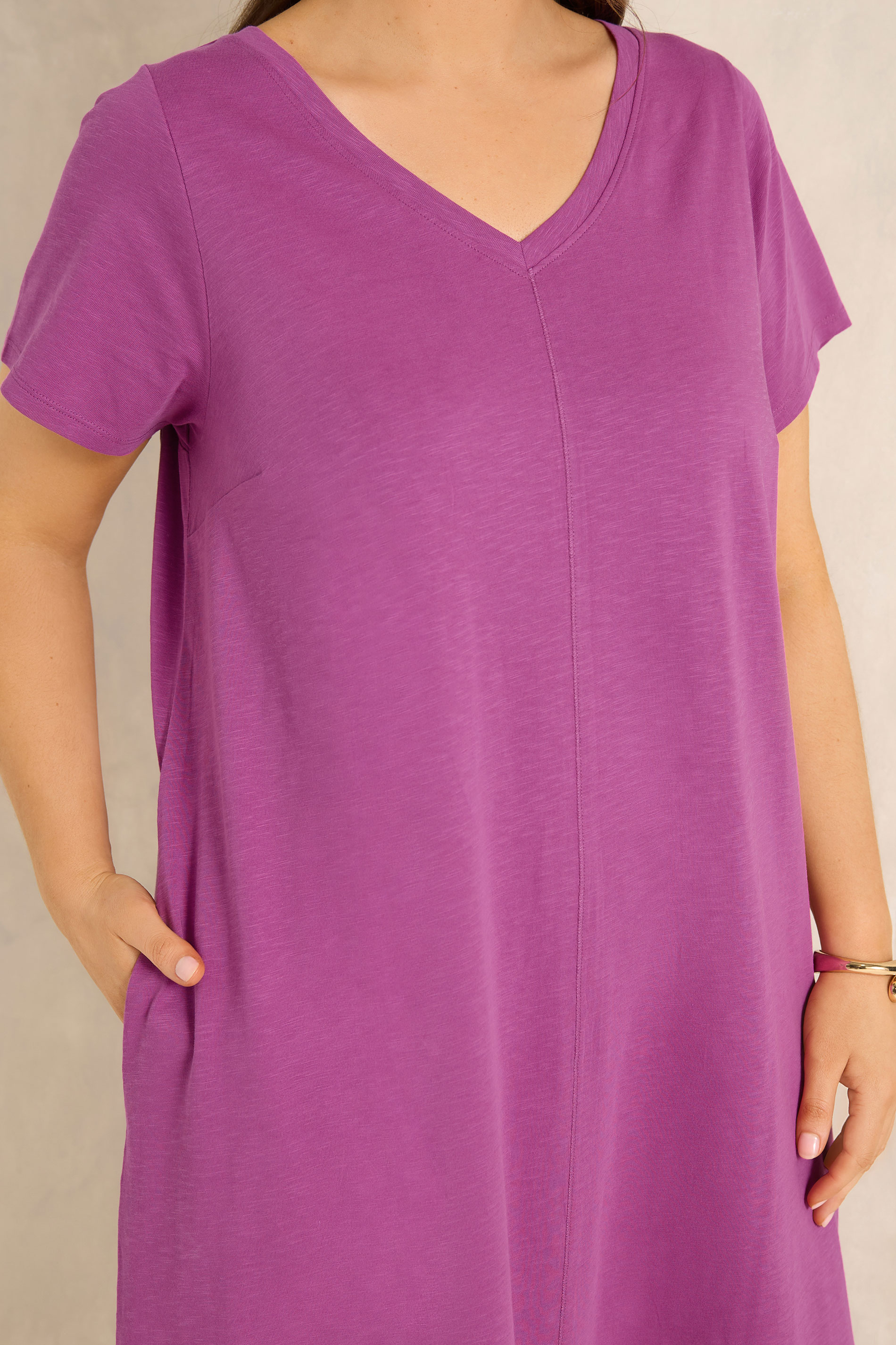 EVANS Plus Size Purple Cotton Midi Dress | Evans 4