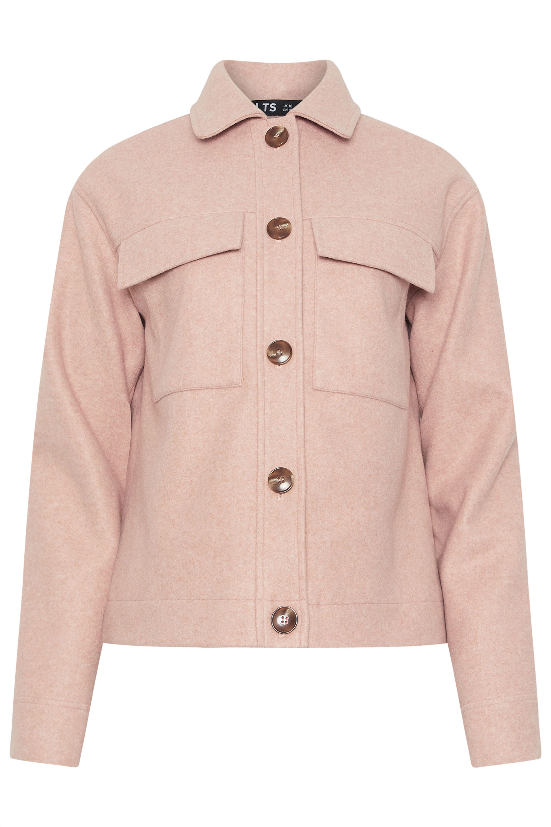 LTS Tall Light Pink Brushed Button Trucker Jacket | Long Tall Sally 6