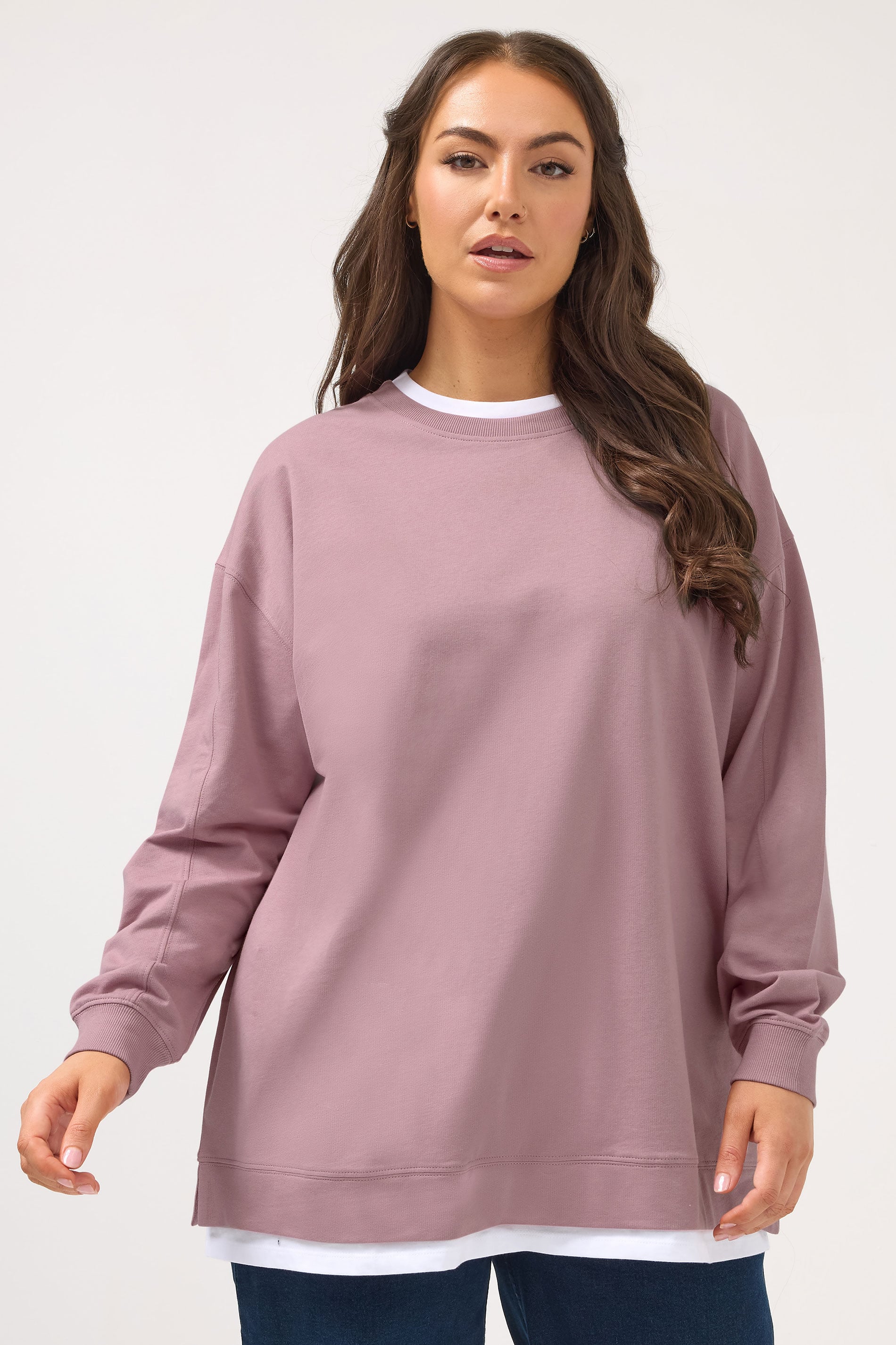 YOURS Plus Size Pink 2-In-1 Sweatshirt | Yours Clothing 3