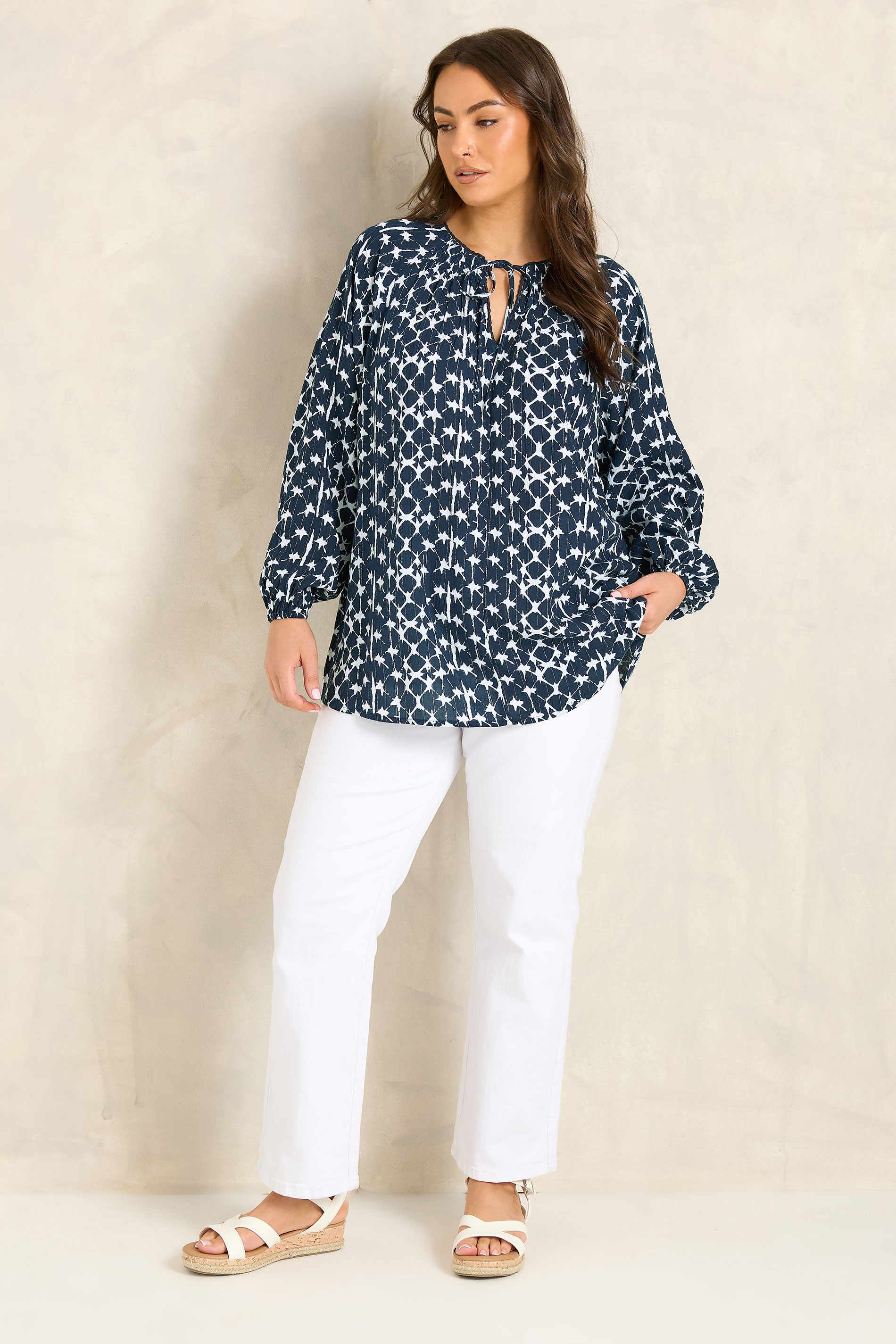 EVANS Plus Size Blue Tie Dye Top | Evans 1