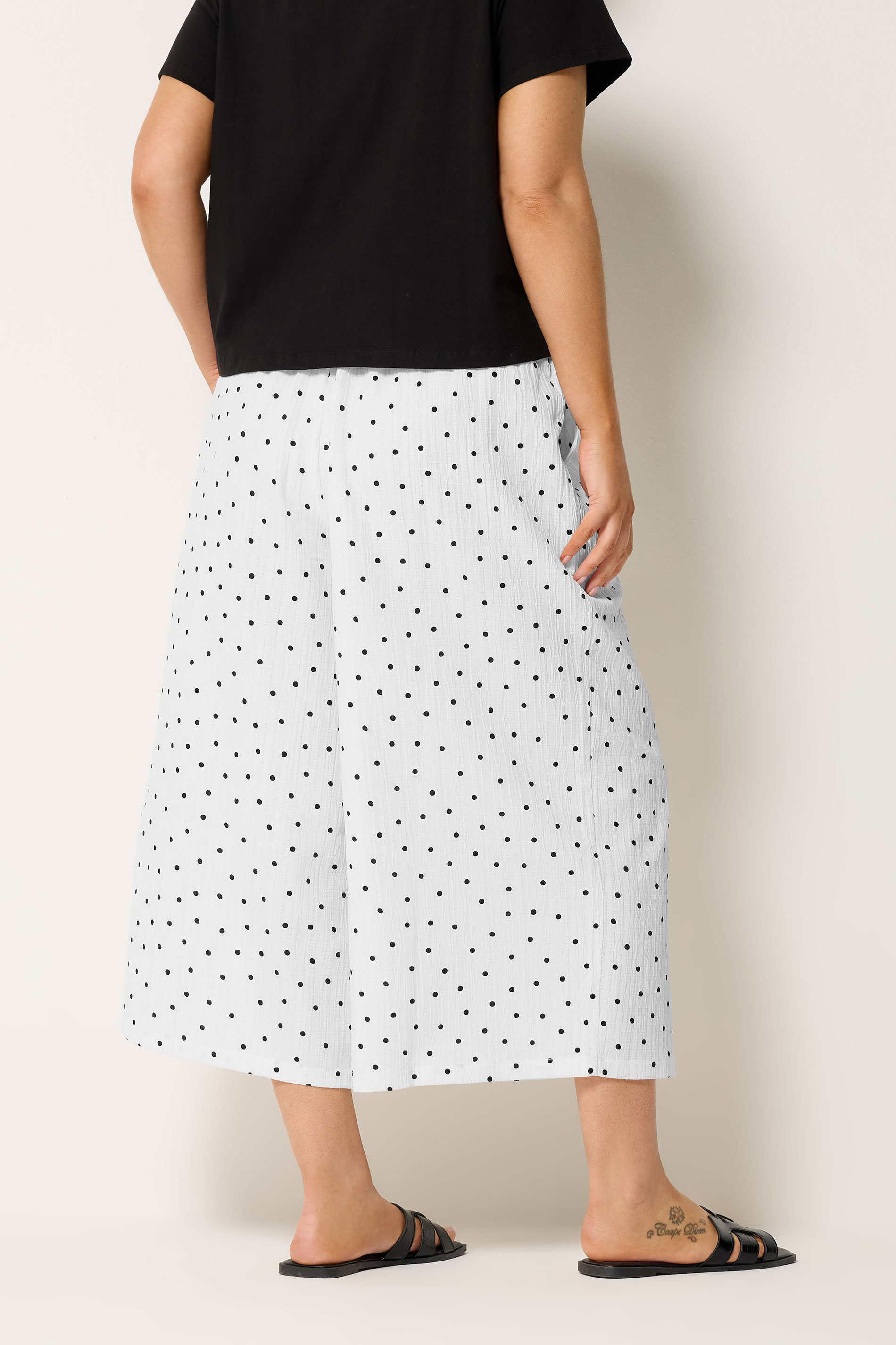 YOURS Plus Size White Polka Dot Culottes | Yours Clothing 2