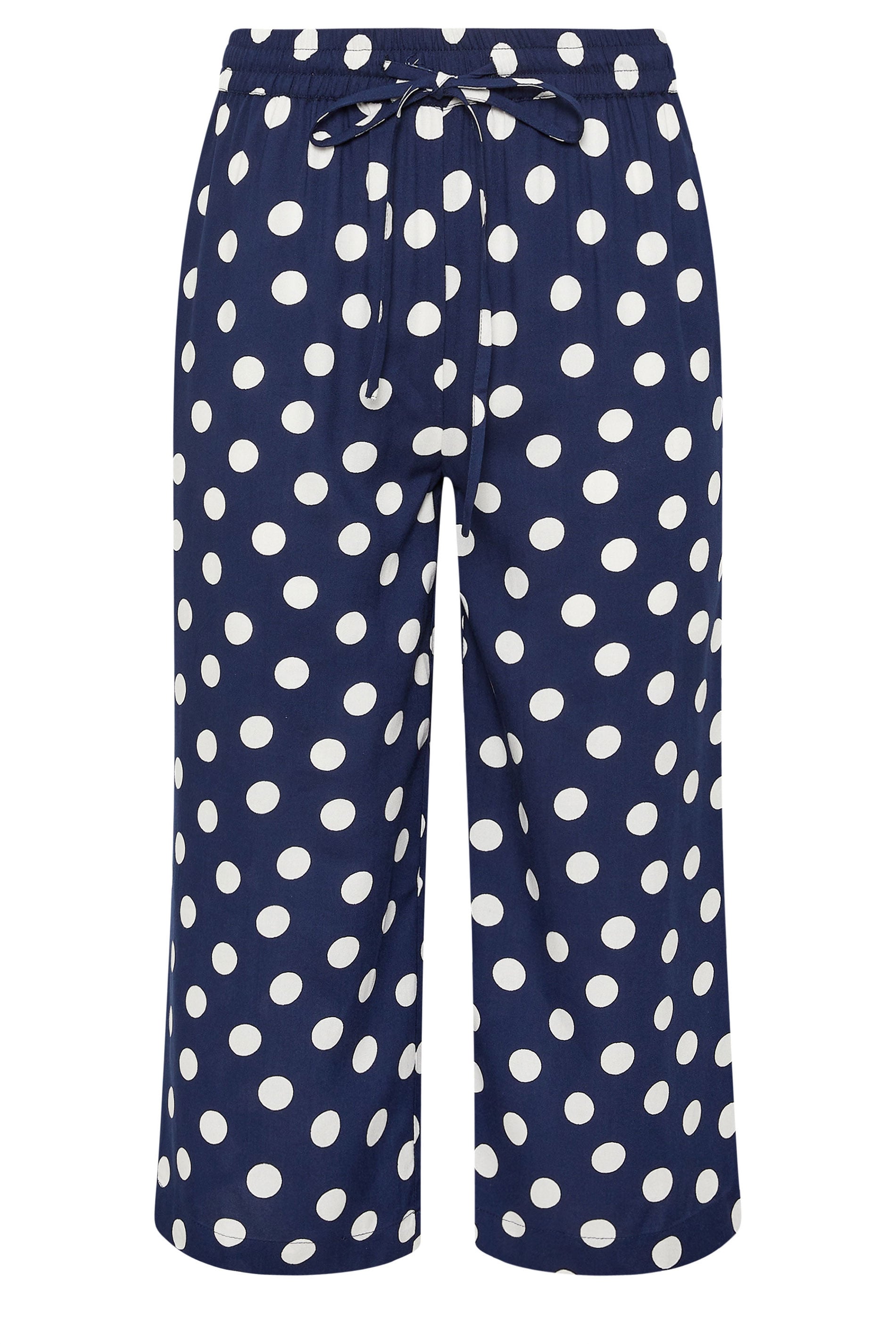 M&Co Navy Blue Polka Dot Cropped Trousers | M&Co 5