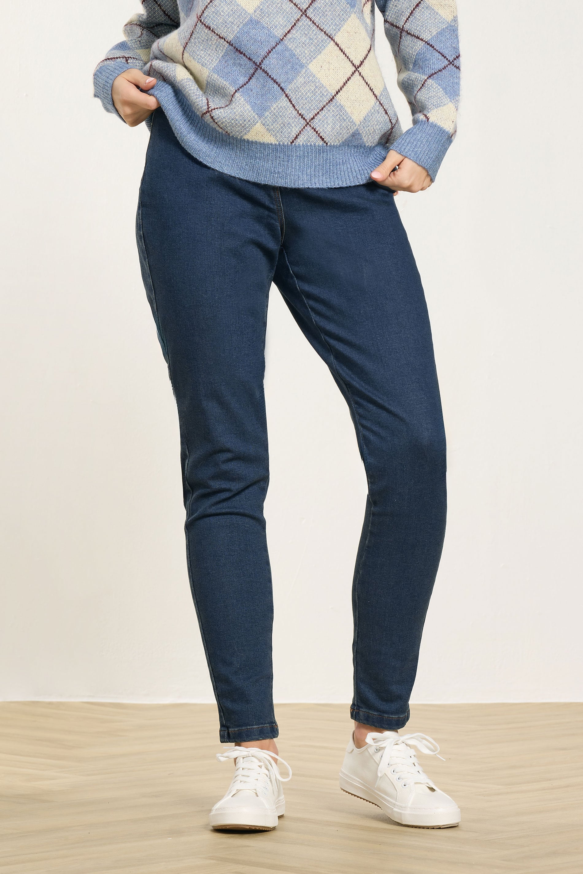 Women's Blue M&Co M&Co Indigo Skinny Jeans Size Petite > 18