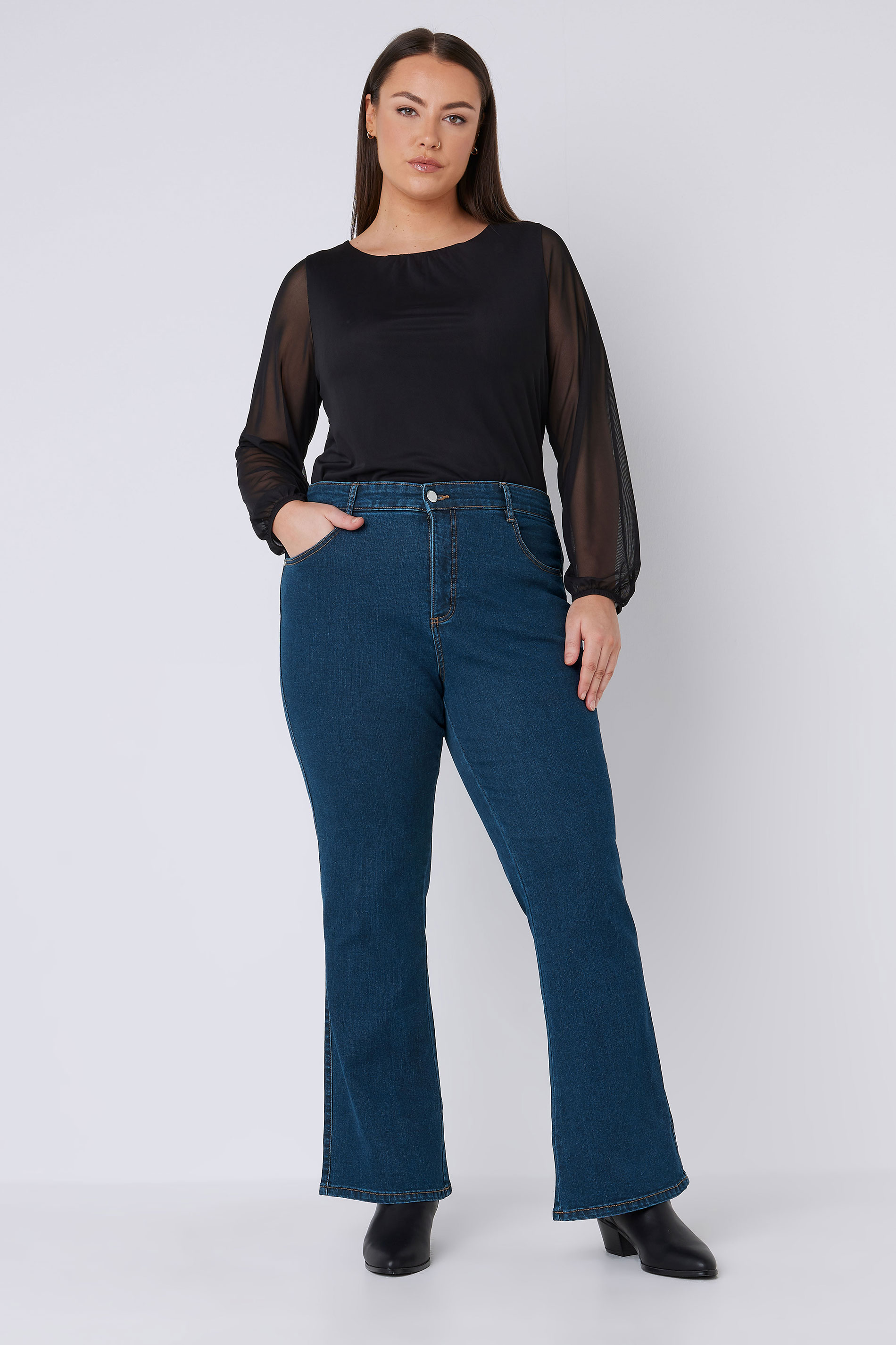 EVANS Plus Size Curve Fit Indigo Bootcut Jeans | Evans 1