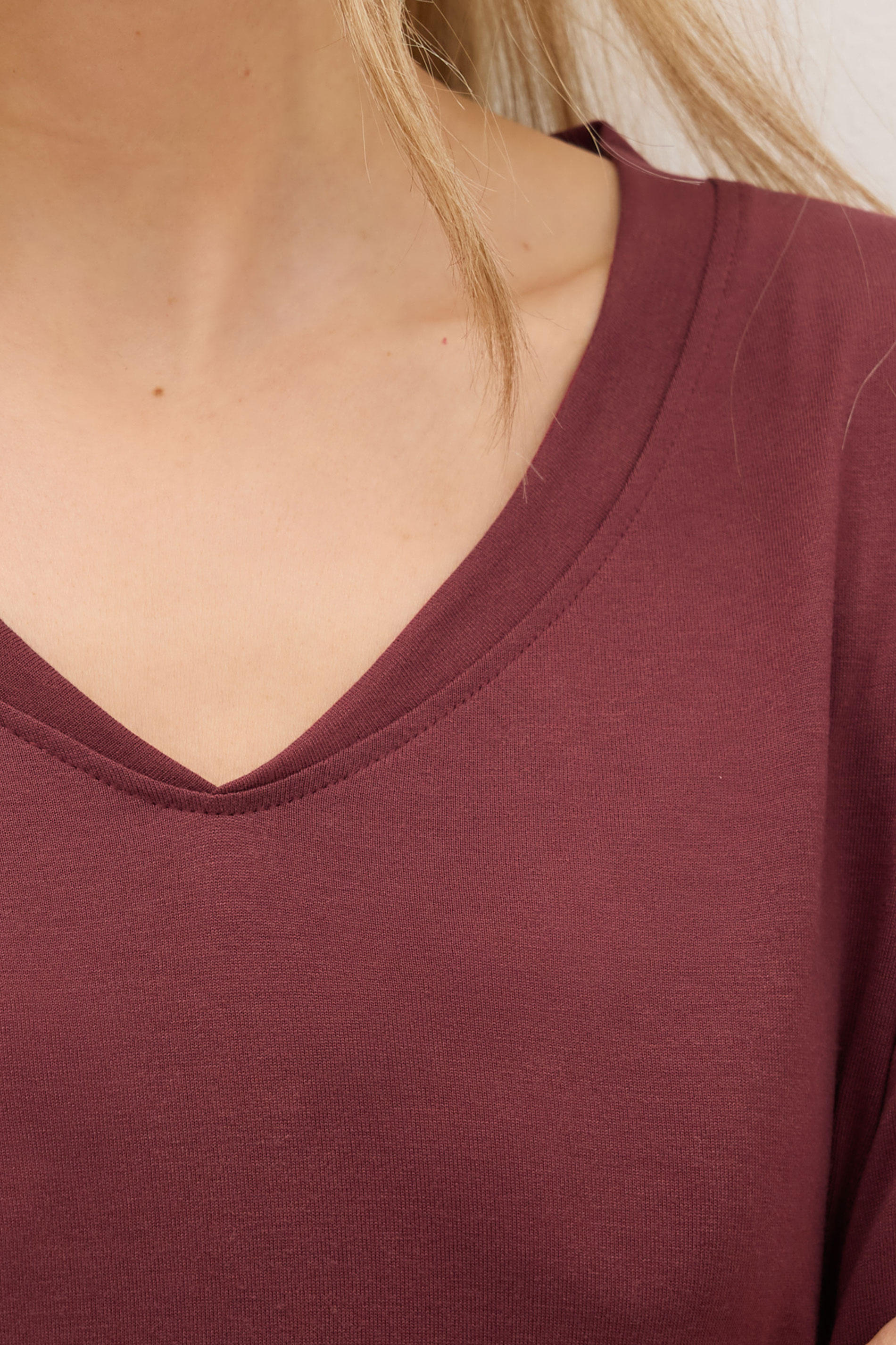 LTS PREMIUM Tall 2 PACK Burgundy Red & Green V-Neck Modal Tops | Long Tall Sally 6