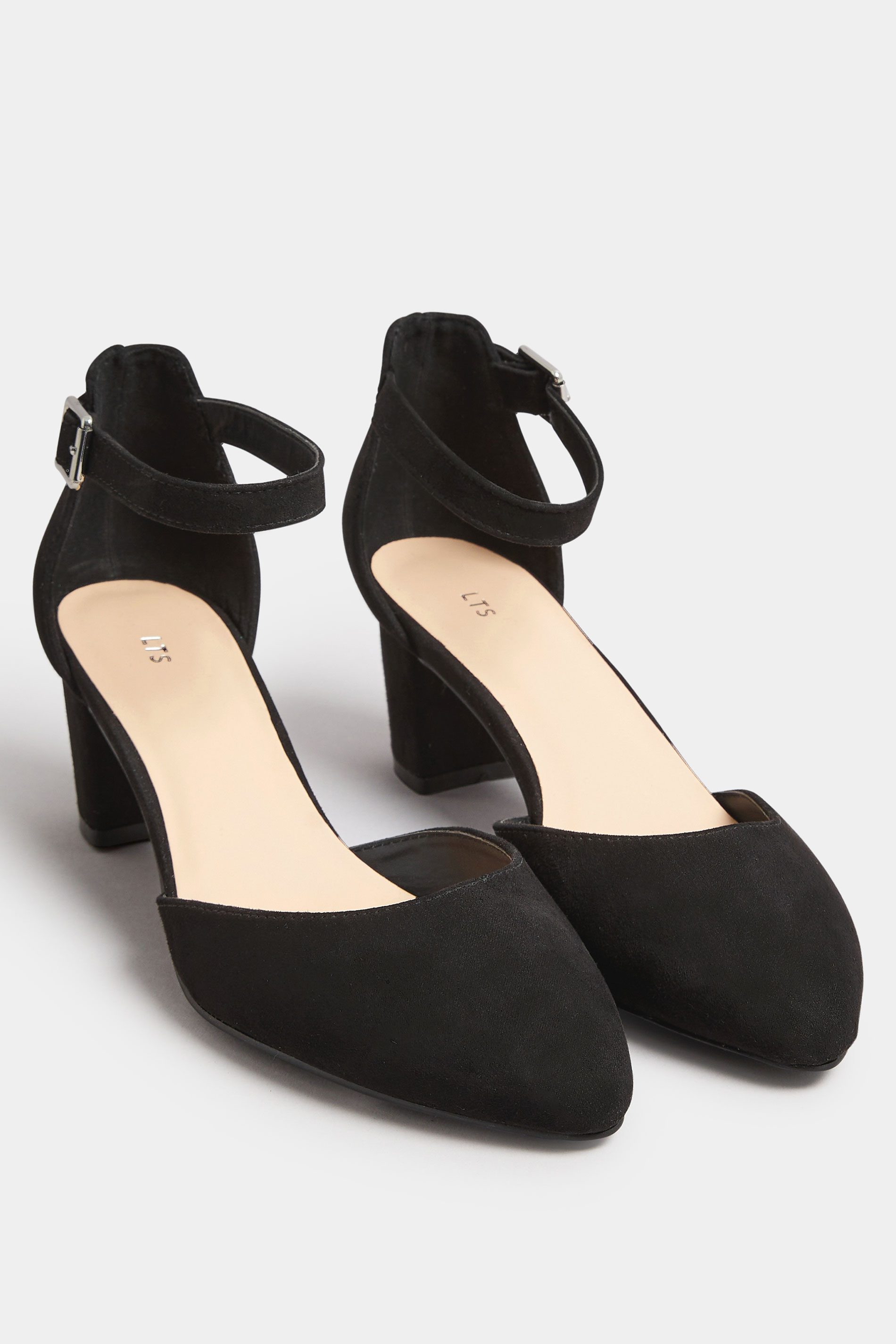 LTS Black Block Heel Court Shoes In Standard Fit | Long Tall Sally 1
