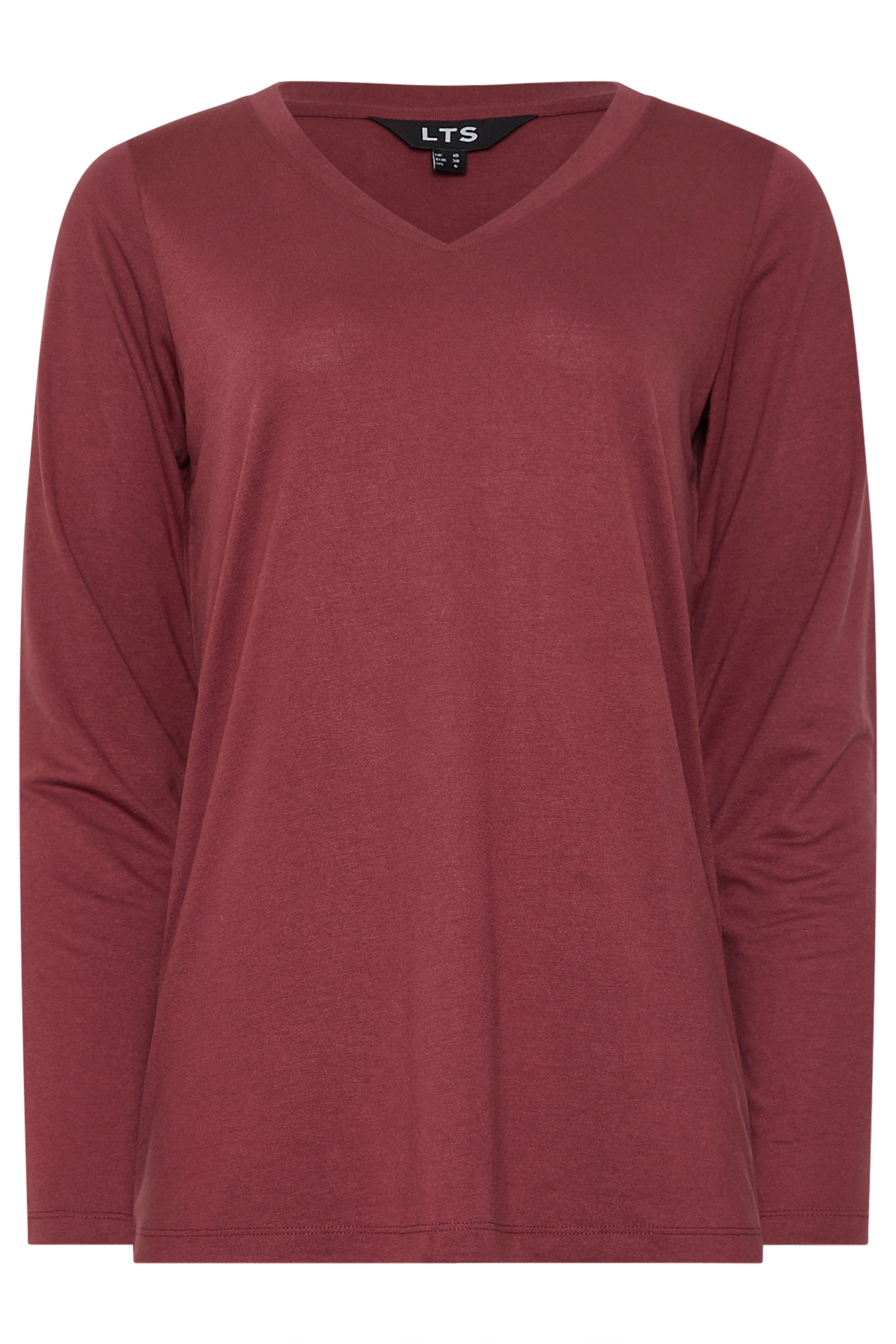 LTS PREMIUM Tall 2 PACK Burgundy Red & Green V-Neck Modal Tops | Long Tall Sally 8
