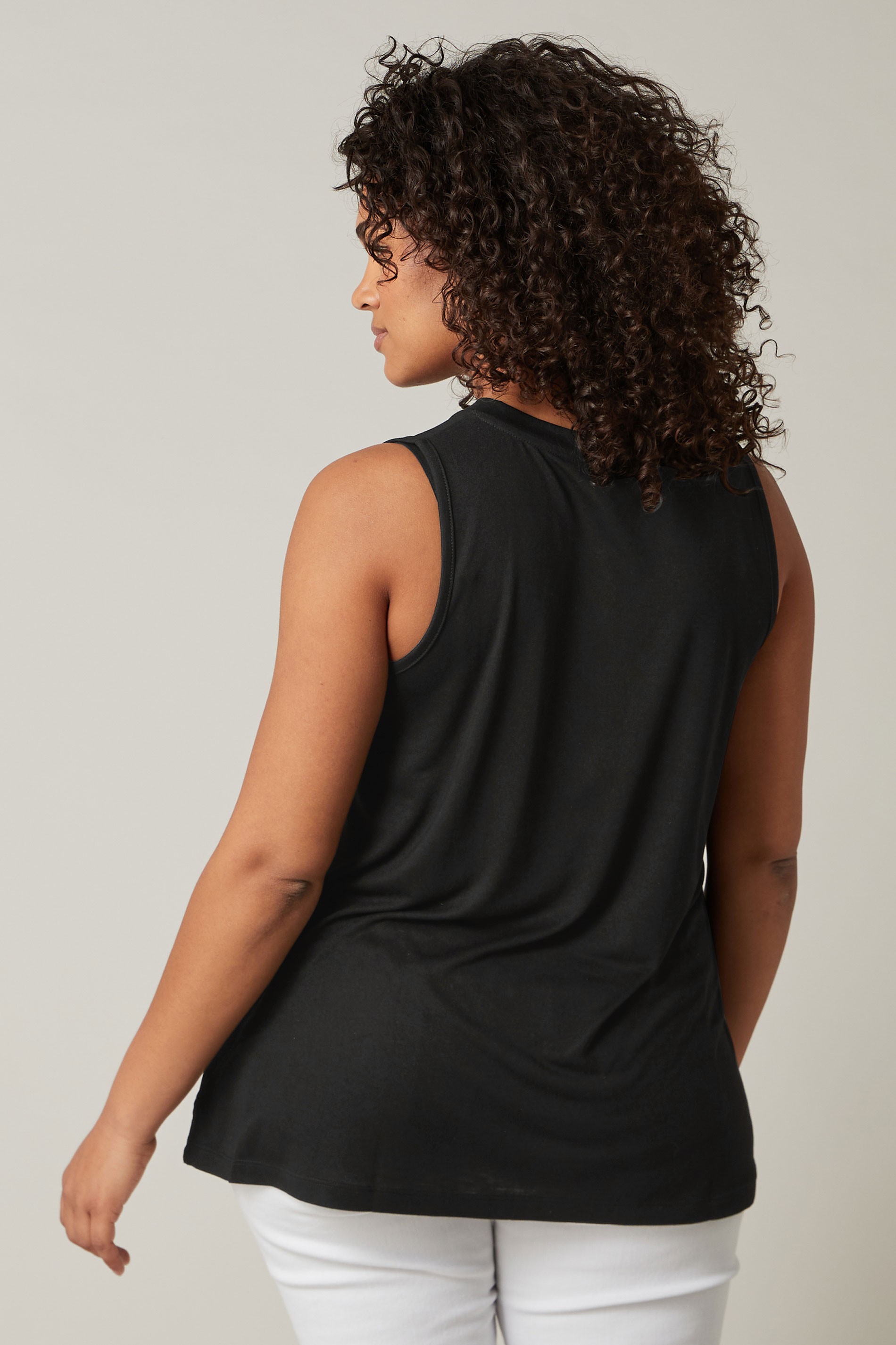 EVANS Plus Size Black Modal Rich Vest Top | Evans 2