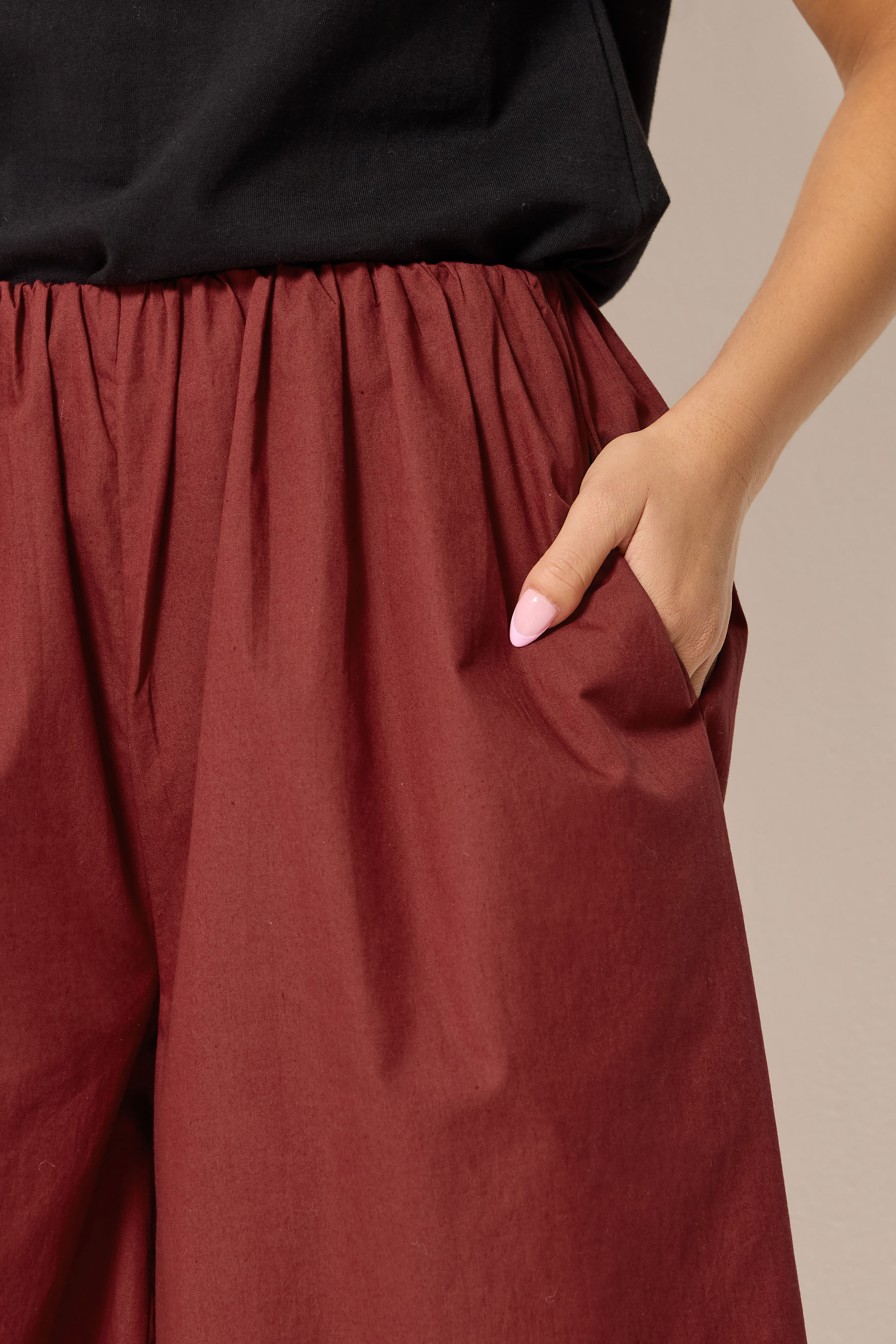 PixieGirl Petite Women's Red Cotton Poplin Culottes | PixieGirl 5