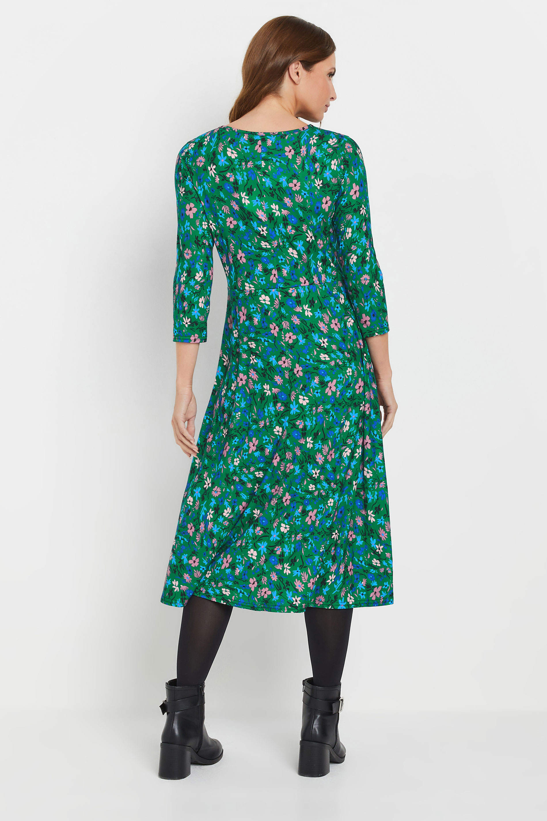 M&Co Green Floral Print Wrap Dress | M&Co  4