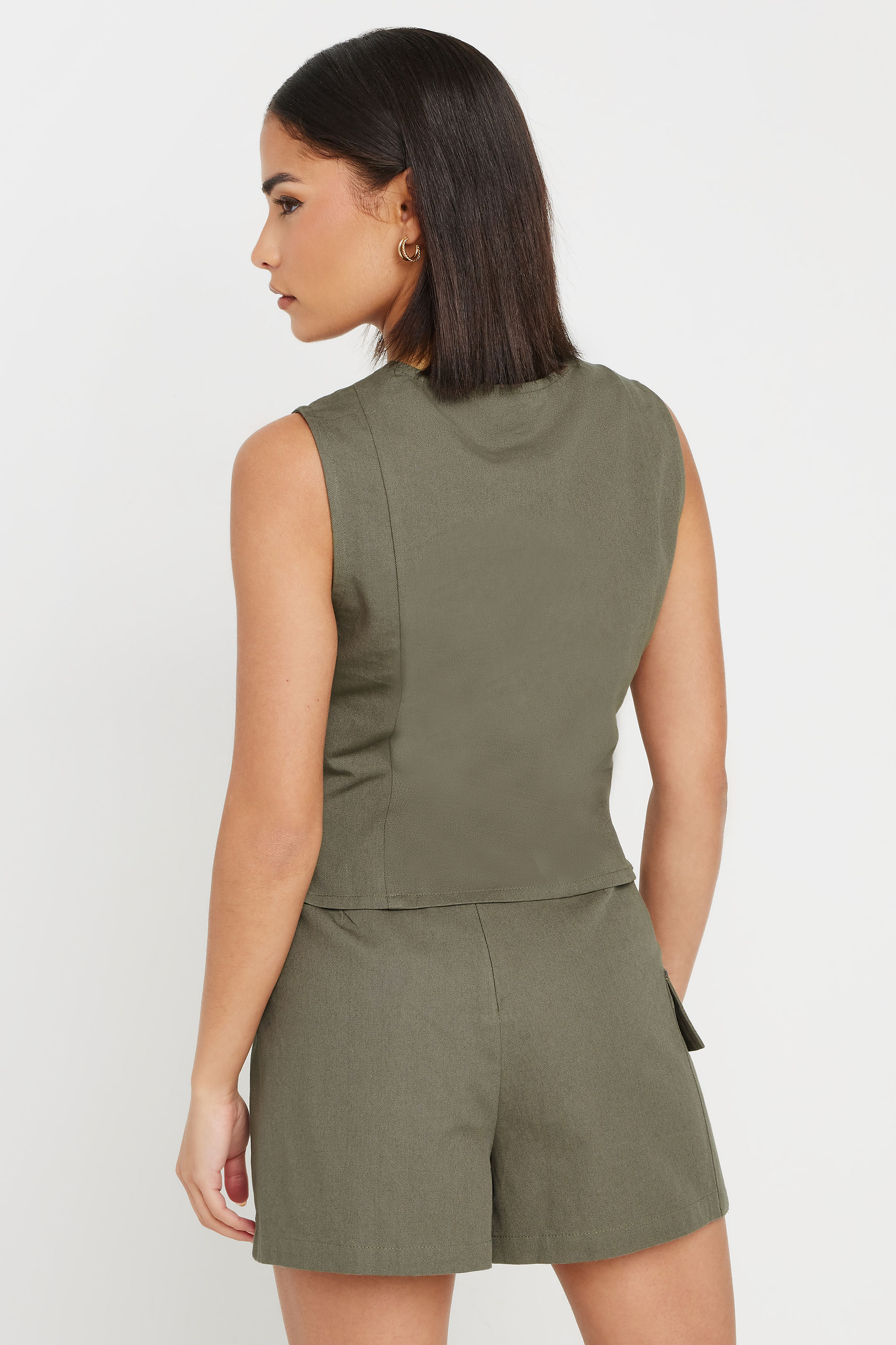 PixieGirl Petite Women's Khaki Green Cotton Cargo Pocket Skort | PixieGirl 5