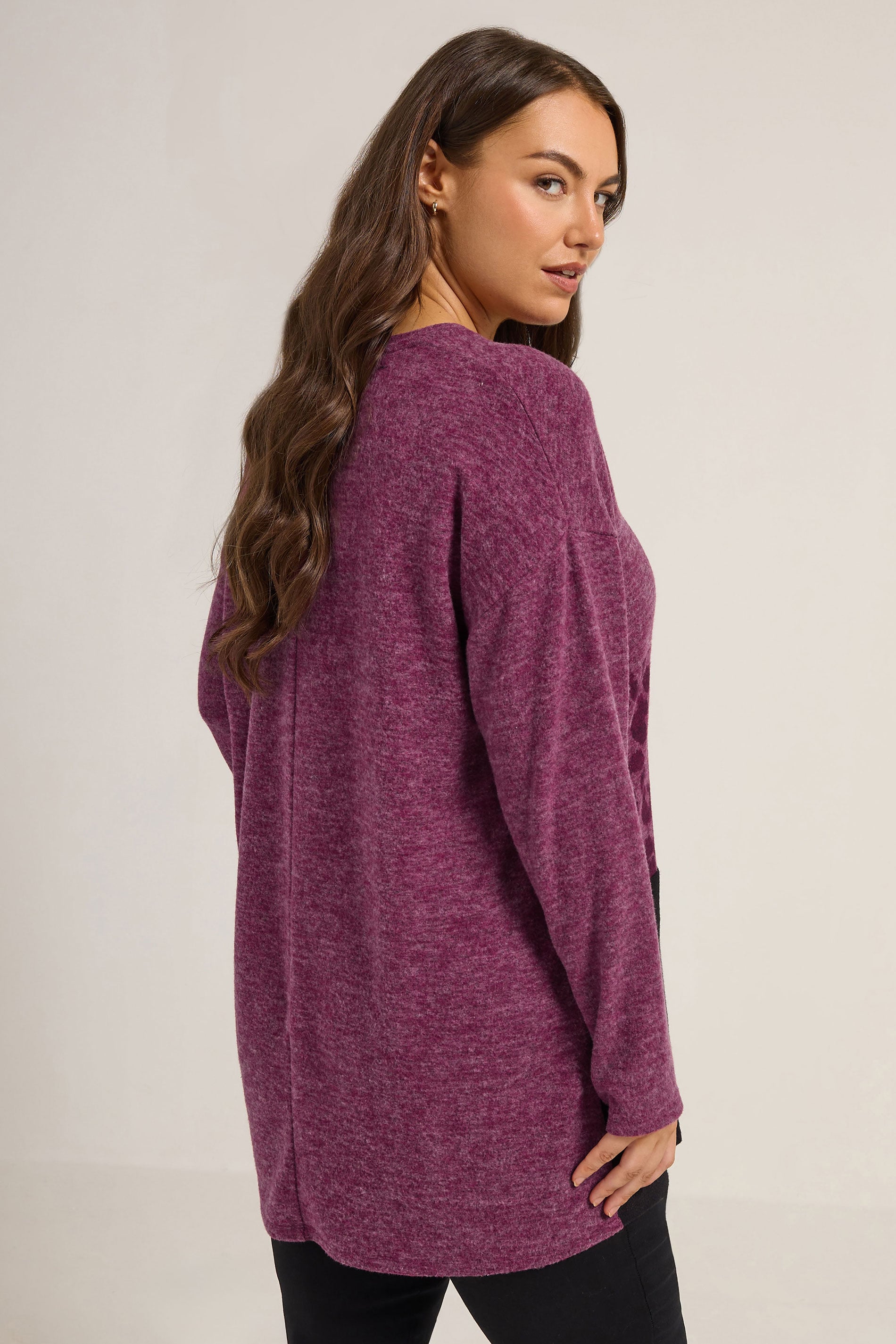 YOURS Plus Size Pink Animal Print Colourblock Top | Yours Clothing 2