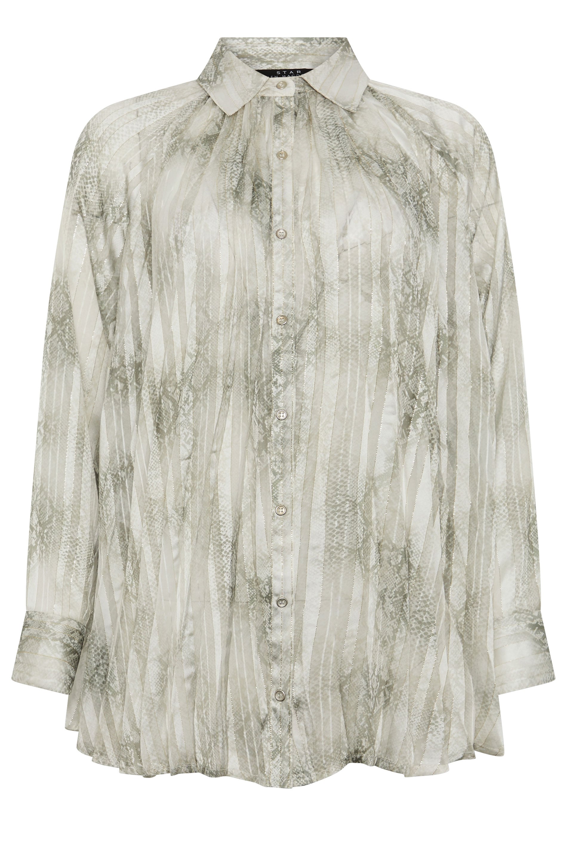 STAR Grey Snake Pleated Shirt | StarByJM 5