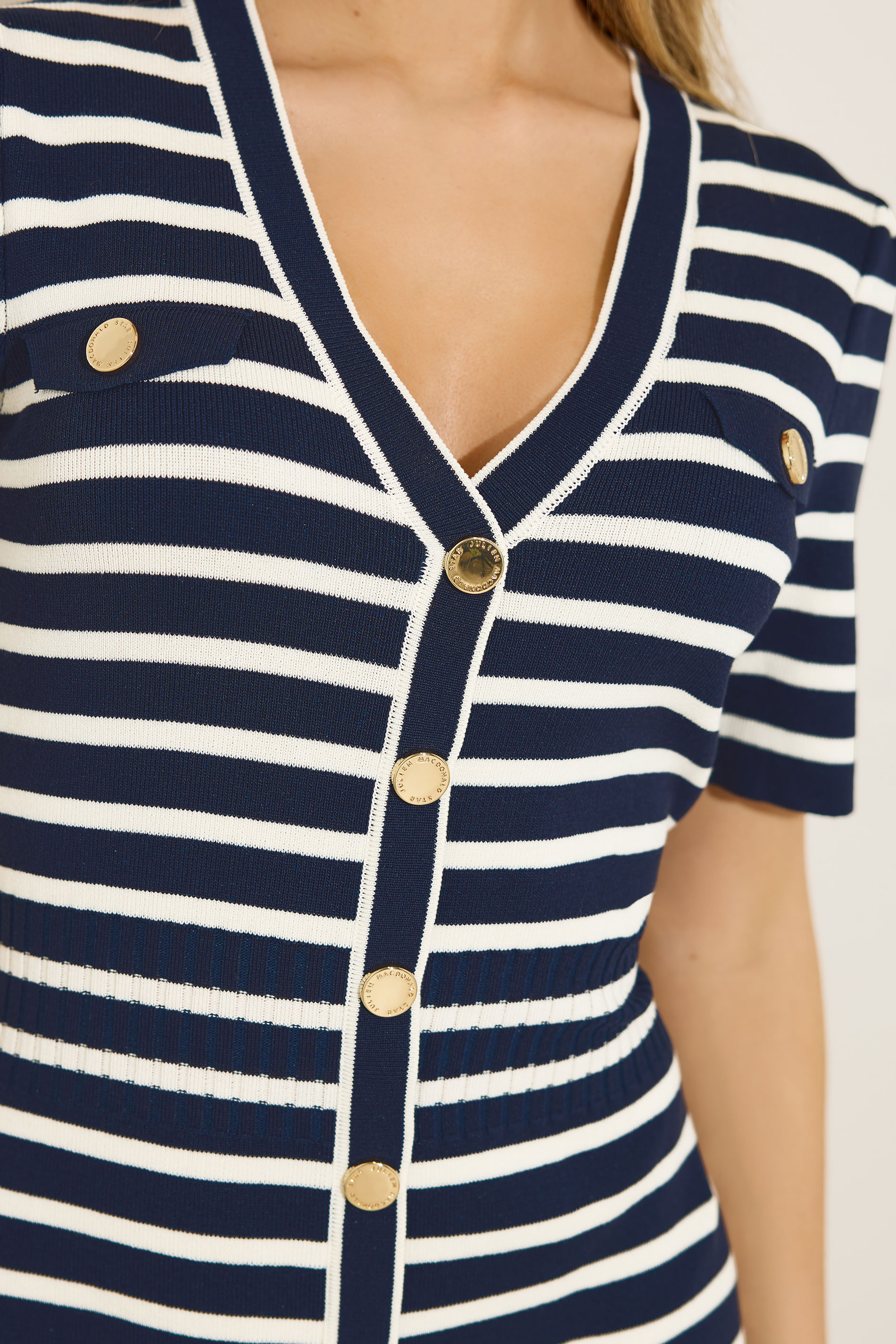 STAR Navy Blue Stripe Knitted Dress | StarByJM 4