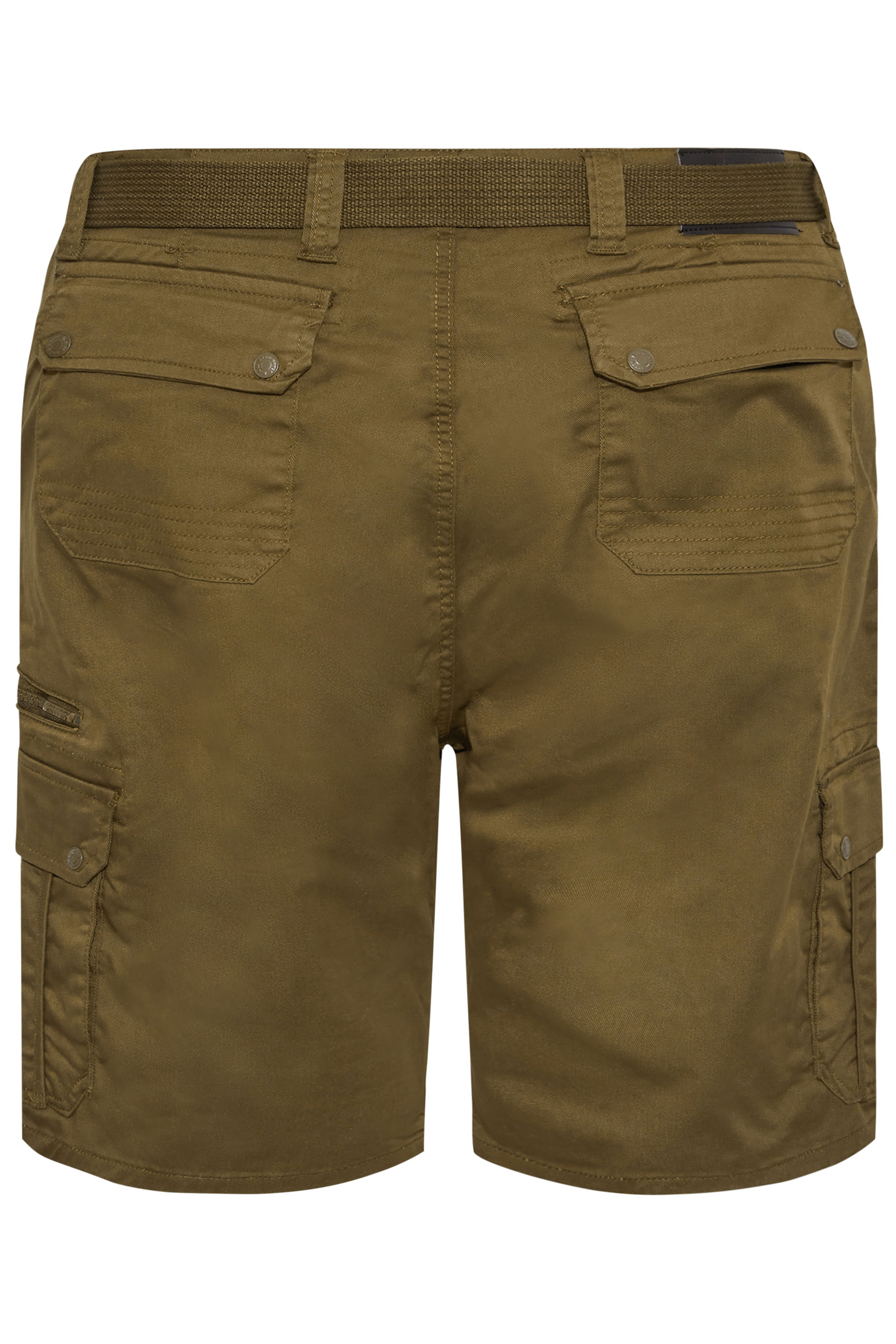 KAM Khaki Green Canvas Cargo Shorts | BadRhino 5
