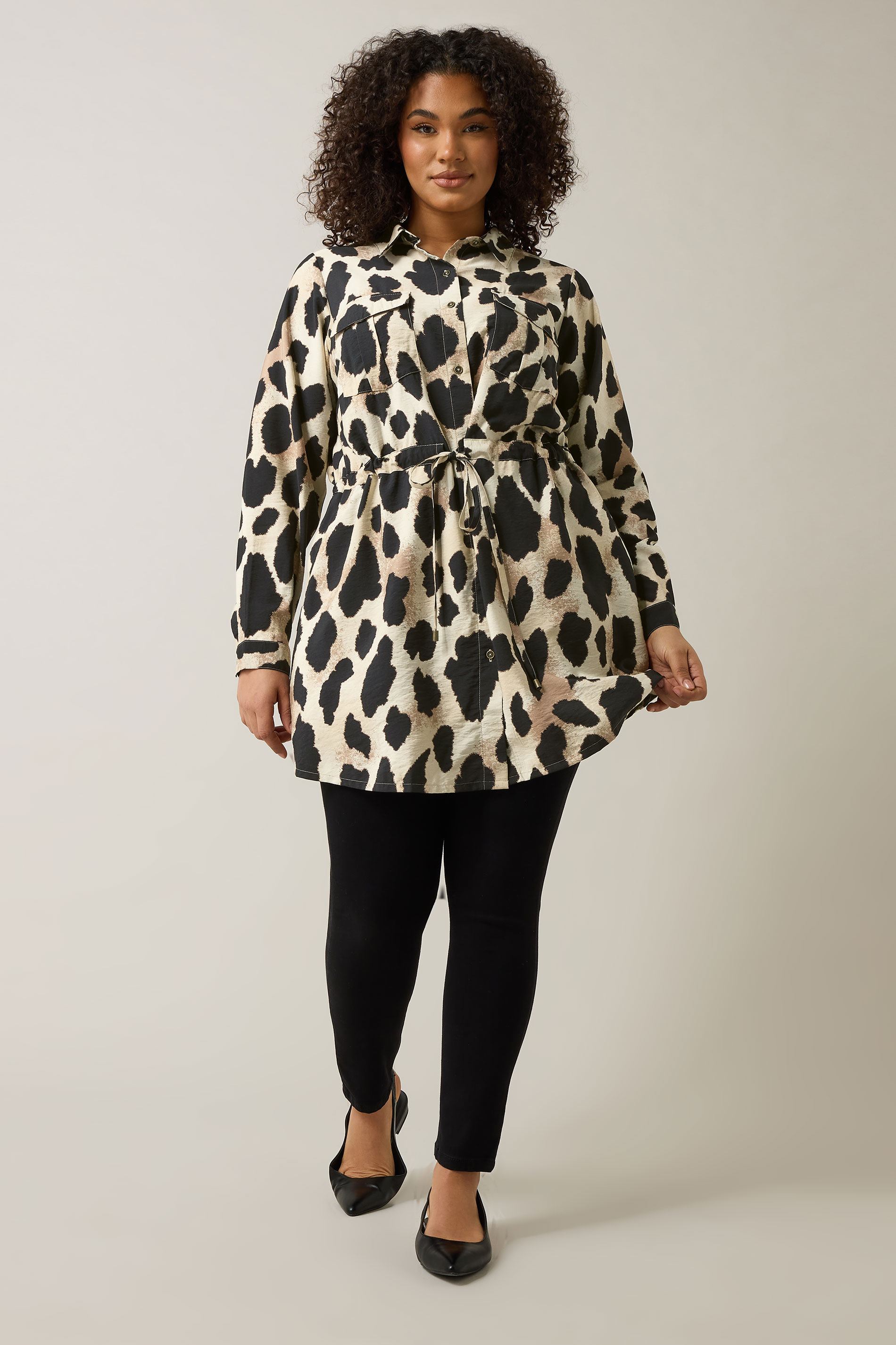 EVANS Plus Size Natural Brown Leopard Print Shirt | Evans 2