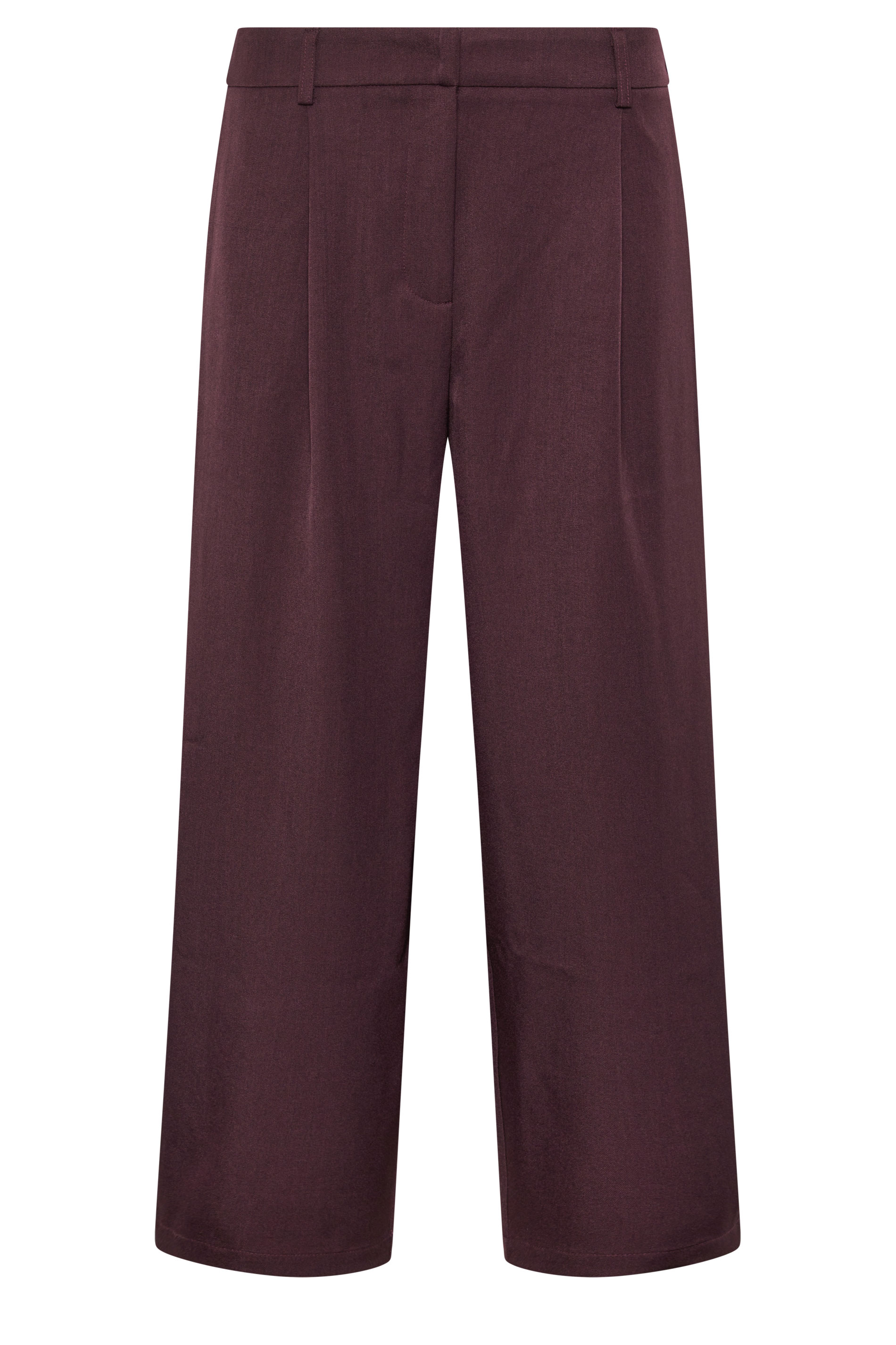PixieGirl Petite Women's Burgundy Red Barrel Leg Trousers | PixieGirl  5