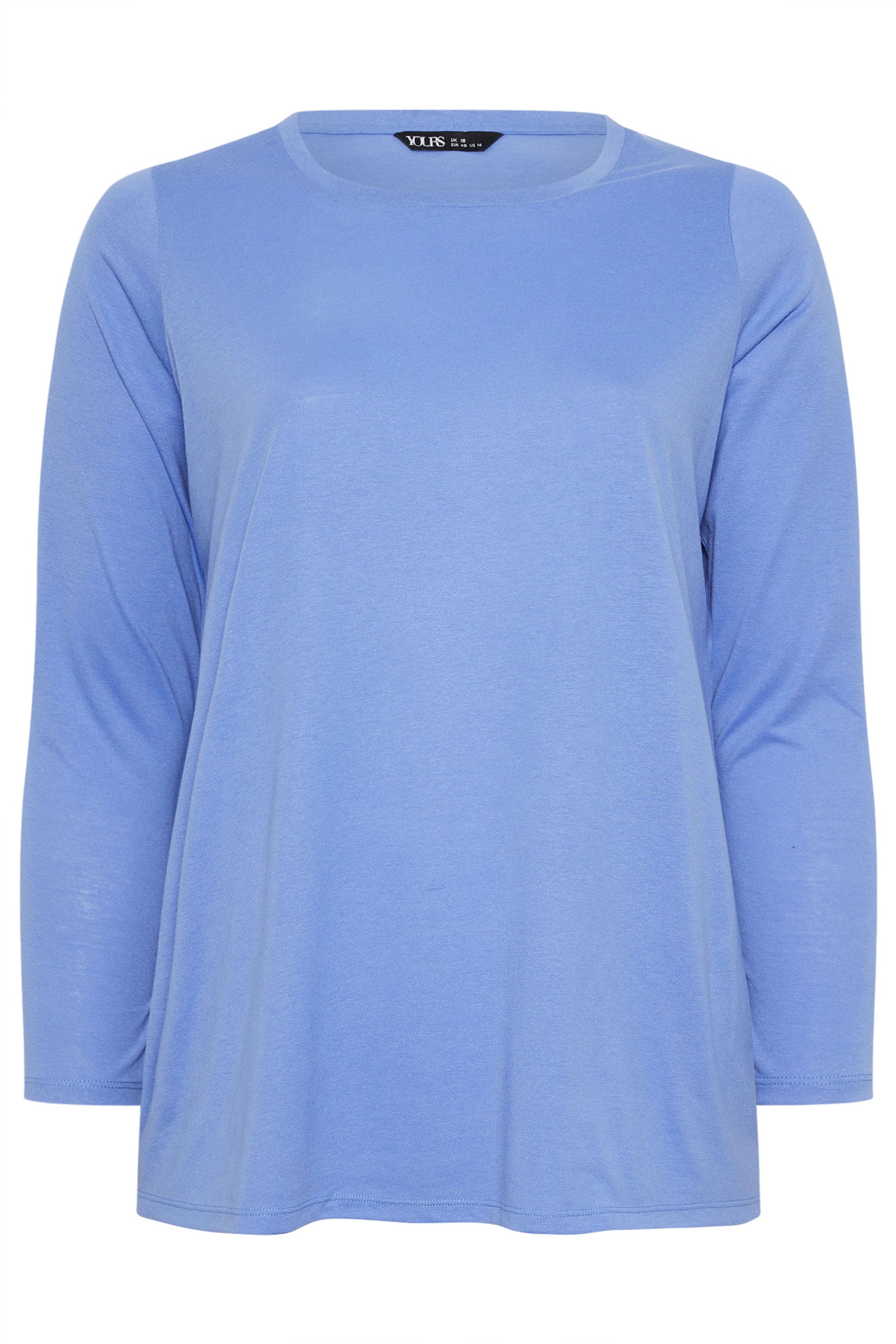 YOURS Plus Size 3 PACK Green & Blue Long Sleeve T-Shirts | Yours Clothing  12