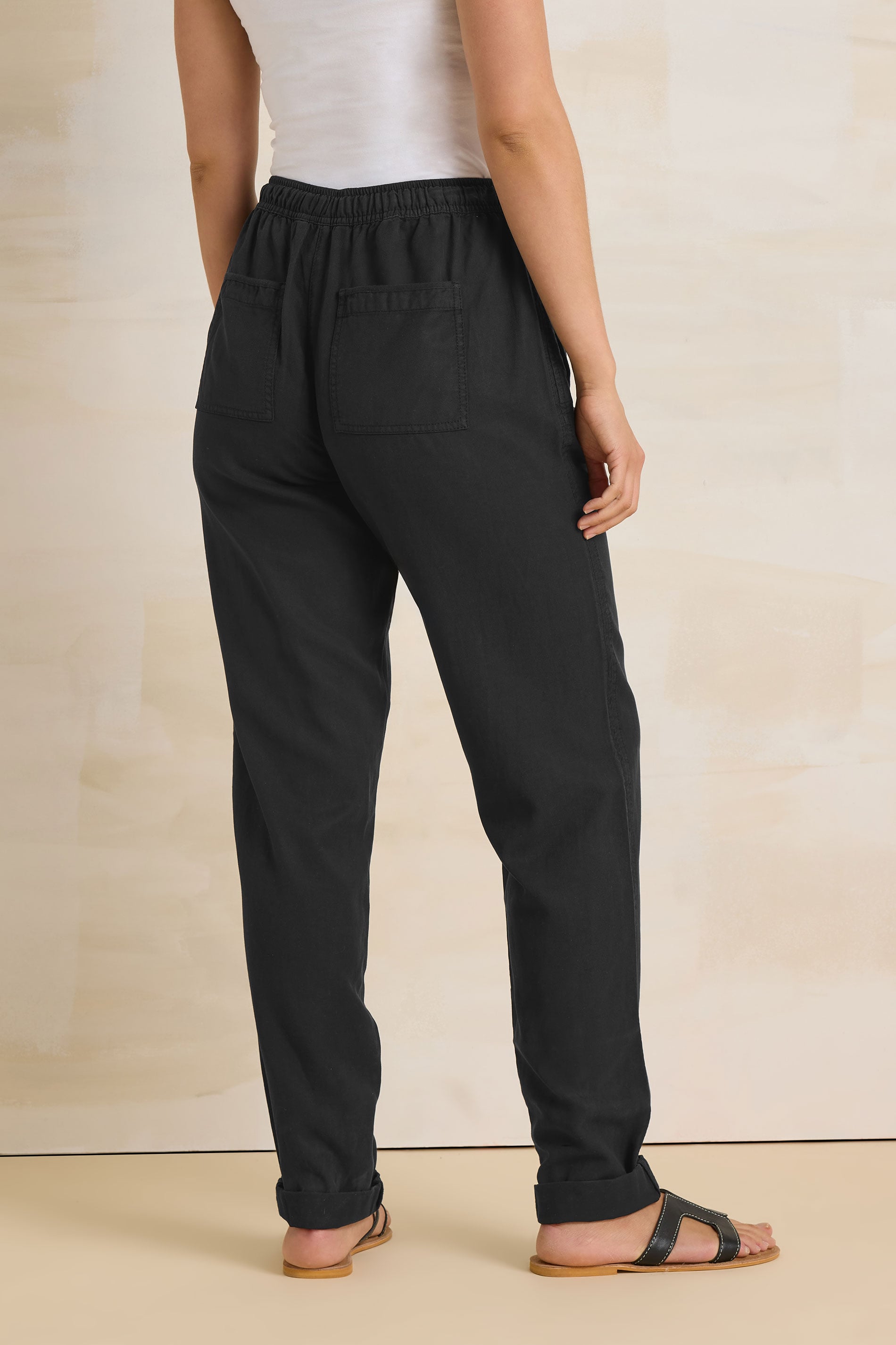 LTS Tall Black Lyocell Blend Joggers | Long Tall Sally 2