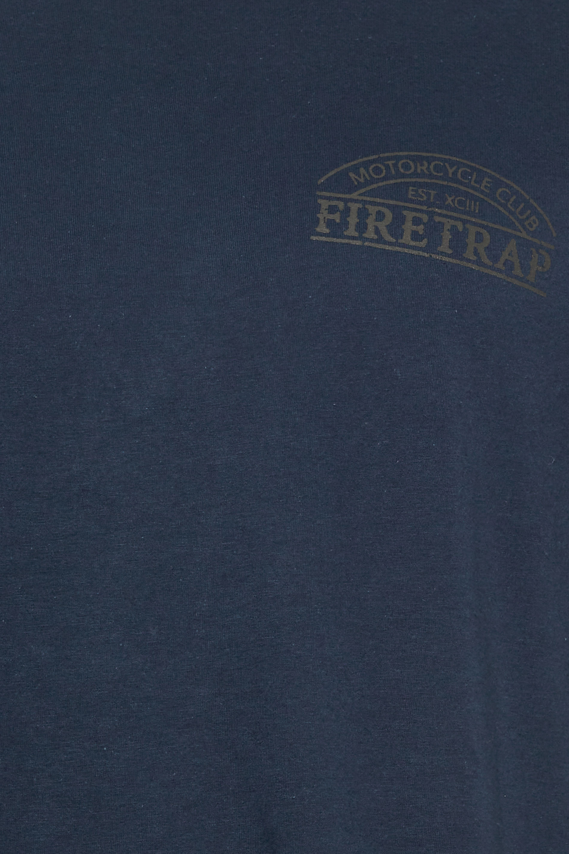 FIRETRAP Big & Tall Navy Blue Storm Skull Print T-Shirt | BadRhino 2